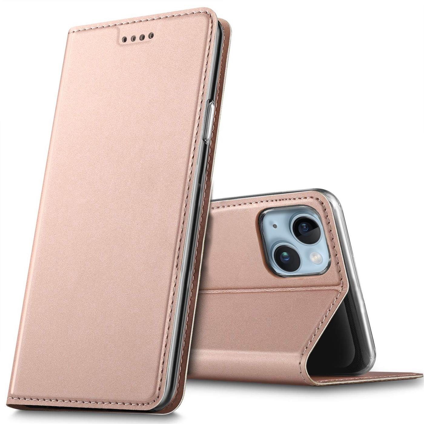 CoolGadget Handyhülle Magnet Case Handy Tasche für Apple iPhone 15 6,1 Zoll, Hülle Klapphülle Ultra Slim Flip Cover für iPhone 15 Schutzhülle