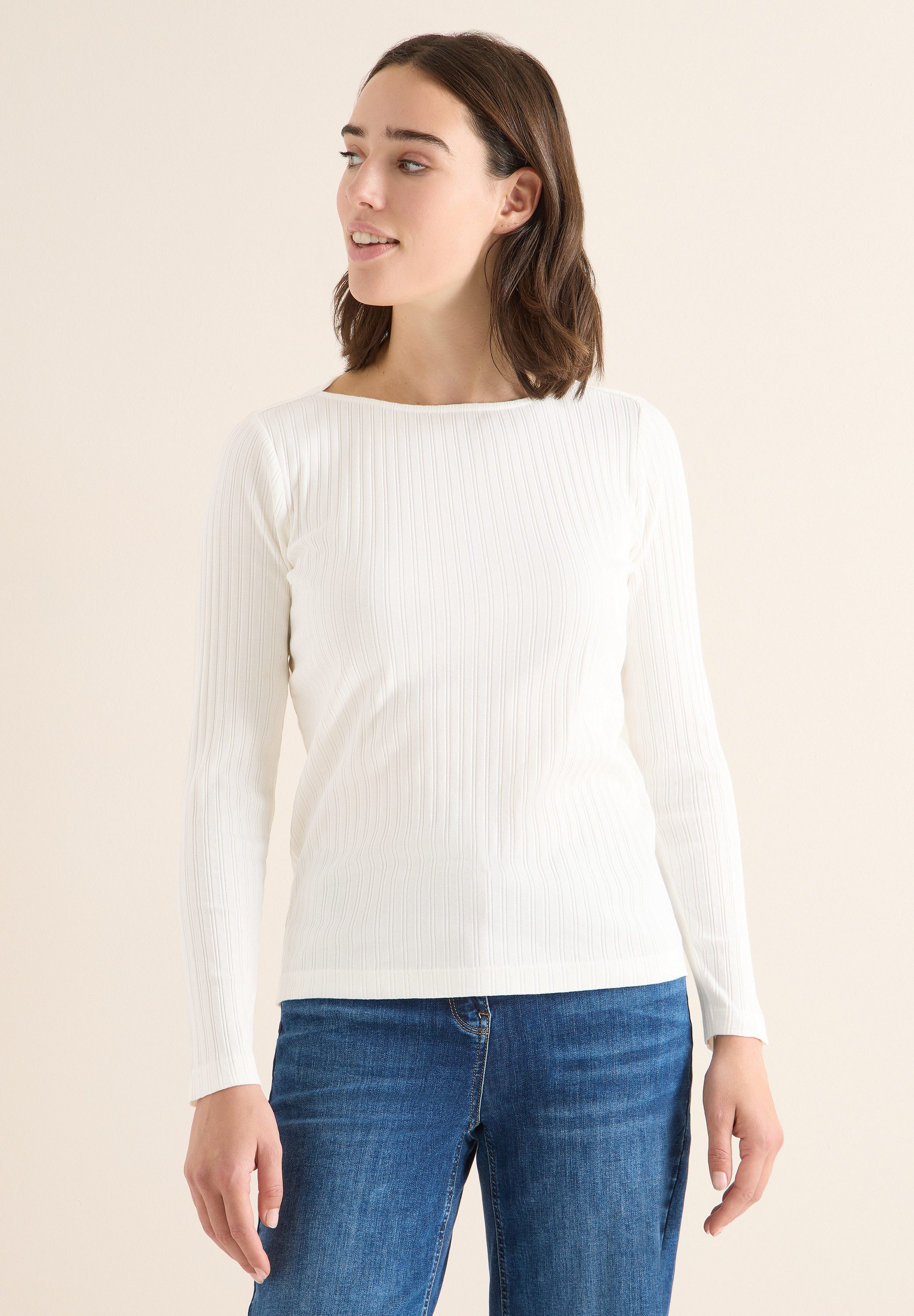 CECIL Langarmshirt mit U-Boot-Ausschnitt