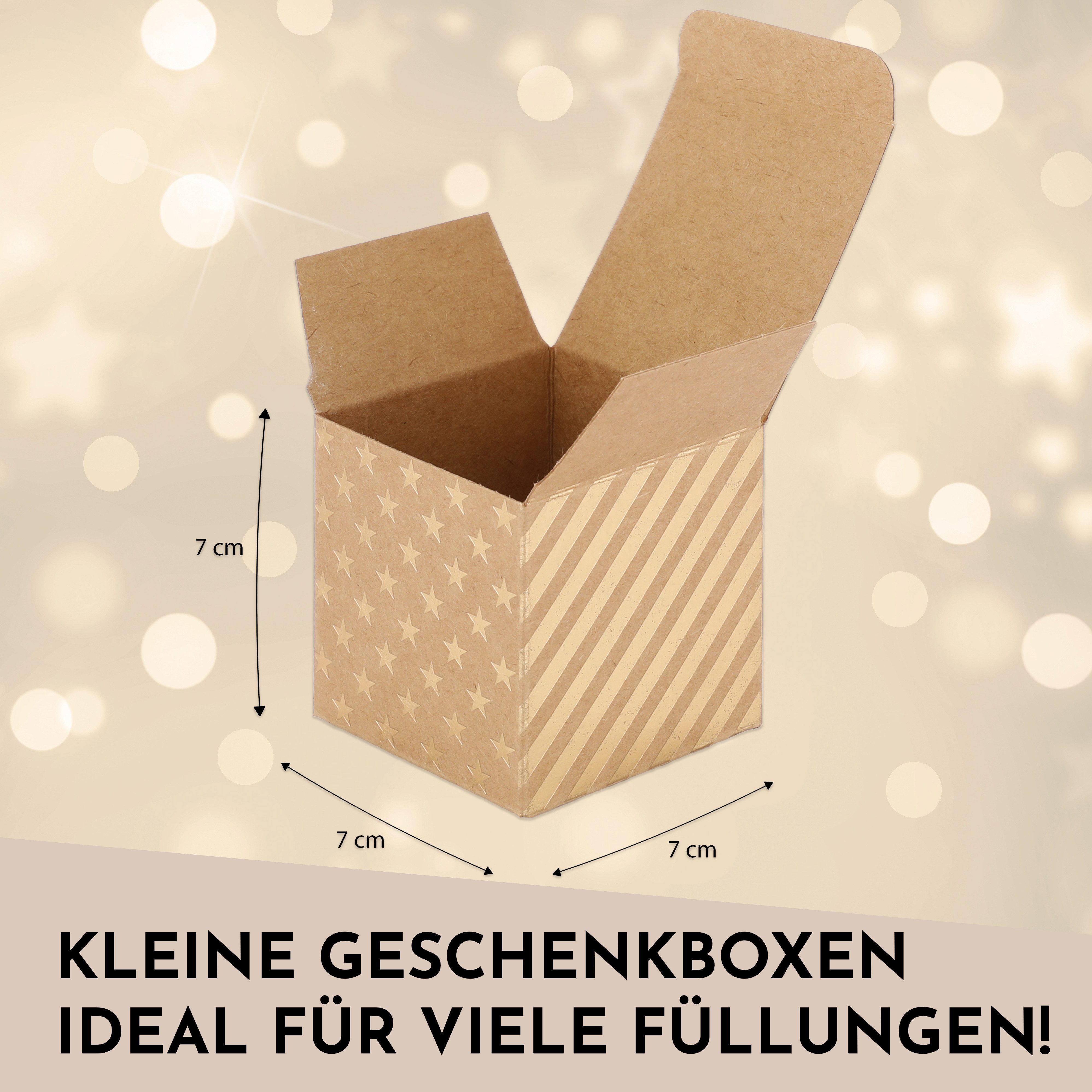 Nordstern befüllbarer Adventskalender 24 Goldene Geschenkboxen Schachteln und Zahlen Aufkleber, DIY Weihnachtskalender für Kinder, Frau und Mann – Bild 5 von 5