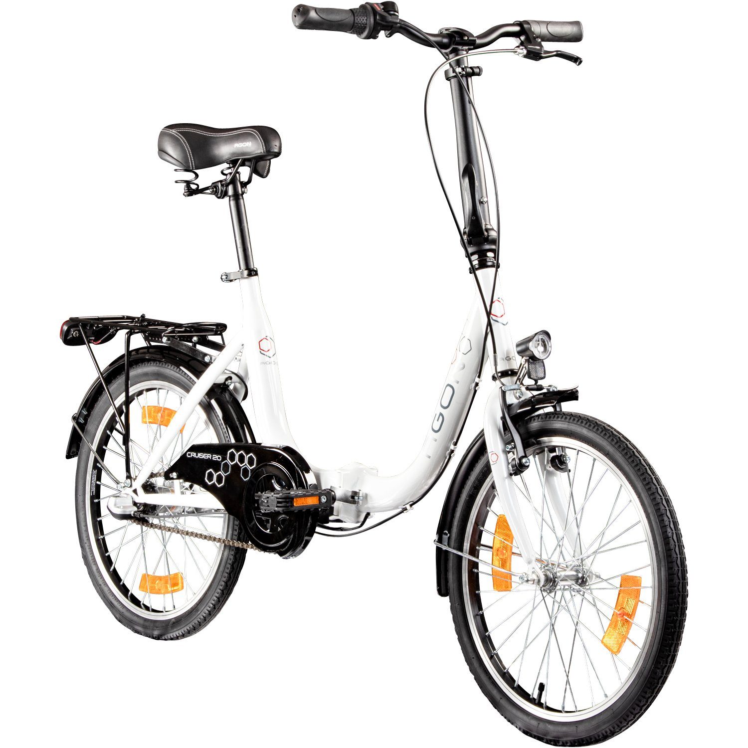 agon® Faltrad »Cruiser«, 3 Gang, Nabenschaltung, Faltrad Klappfahrrad Gepäckträger Beleuchtung