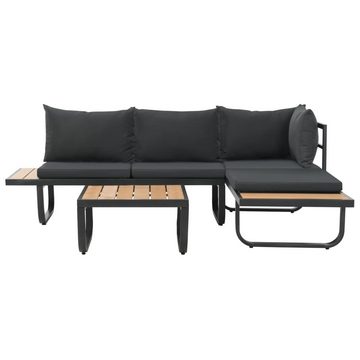 Merax Gartenlounge-Set Holguín, (2-tlg), Gartenmöbel-Set aus Aluminium und Holz, für 4 Personen, Lounge Gruppe mit Tisch, Balkonmöbel Set