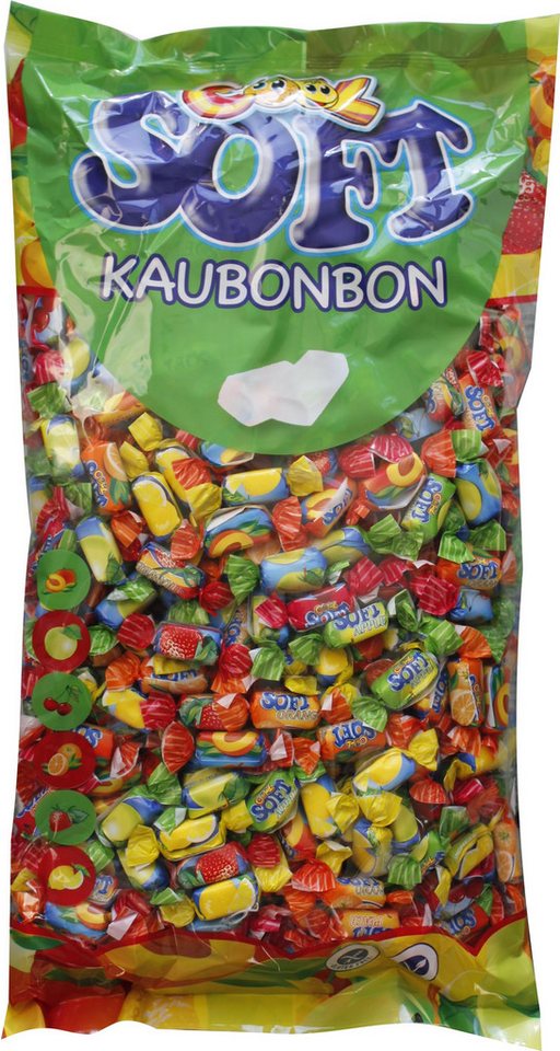 COOL Süßigkeit, Cool Soft Kaubonbon Fruchtgeschmack 6fach sortiert Wurfmaterial 3000g
