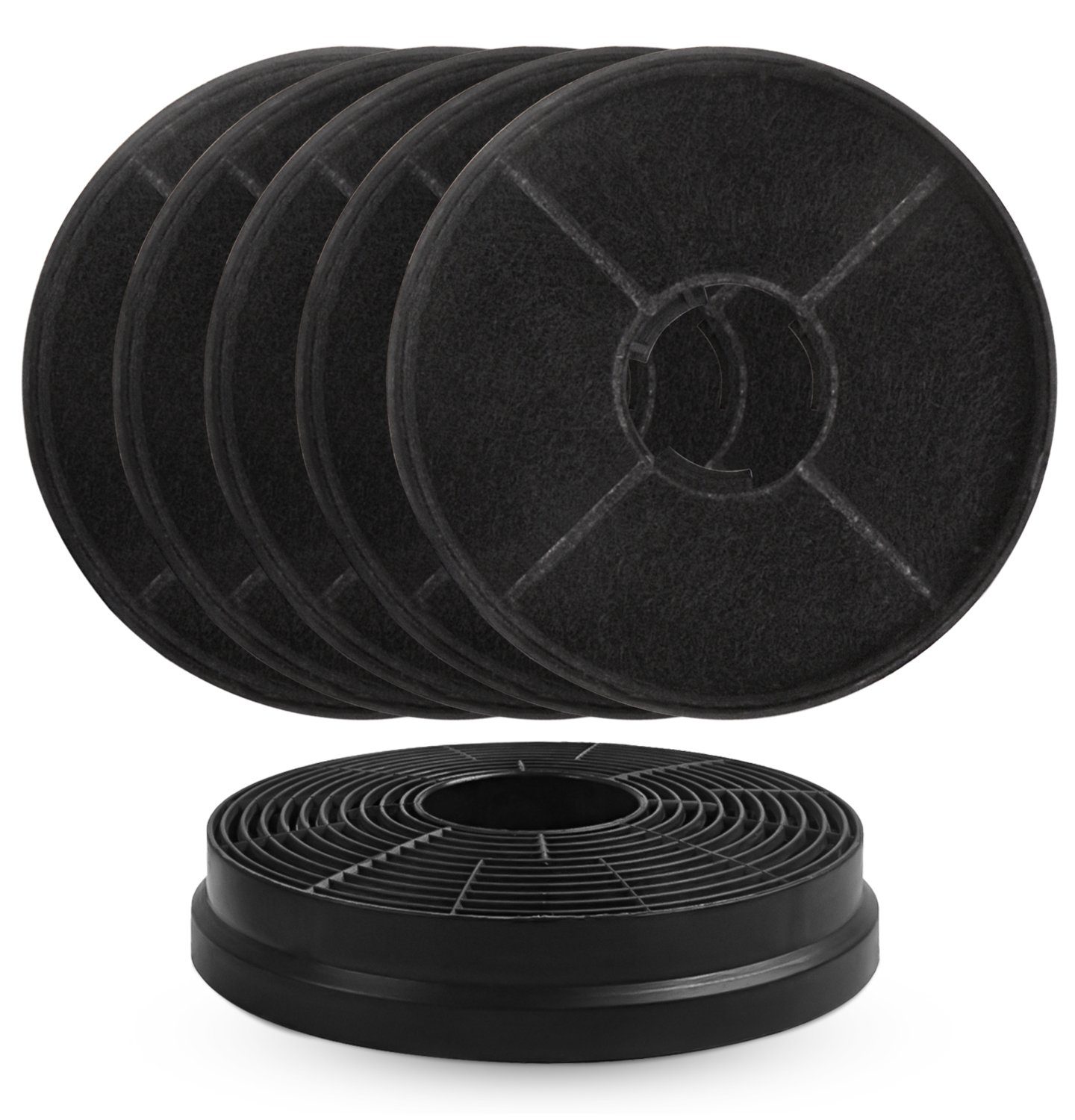 VIOKS Kohlefilter Aktivkohlefilter Ersatz für Respekta MIZ0058, 105mmØ 2/4/6 Stk für Dunstabzugshaube
