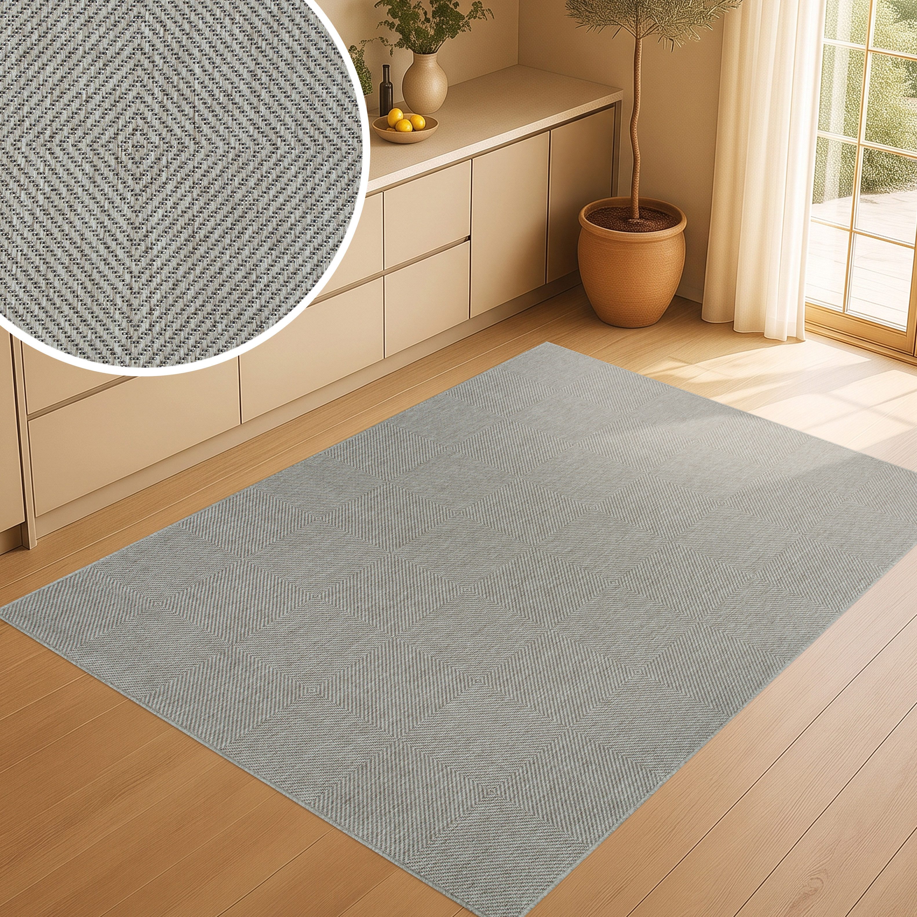 OTTO home Teppich Anna, auch als Läufer erhältlich, rechteckig, Höhe: 3 mm, In- und Outdoor geeignet, Sisal-Optik, Wetterfest & UV-beständig
