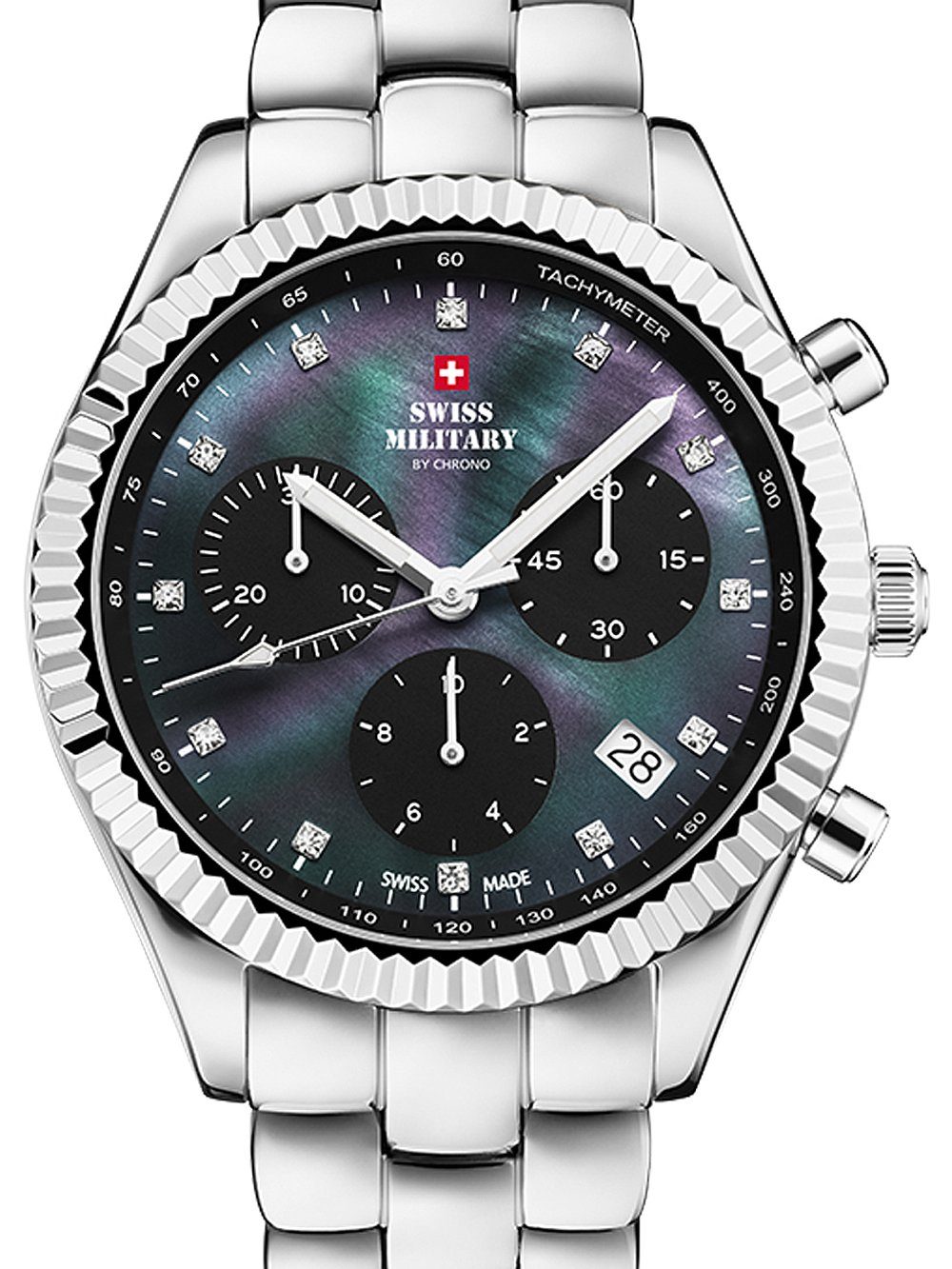 Swiss Military by Chrono Quarzuhr Swiss Military SM30207.01 Elegant Chronograph Damenuhr 38mm 5ATM Swiss Military SM30207.01 Elegant Chronograph Damenuhr 38mm 5ATM