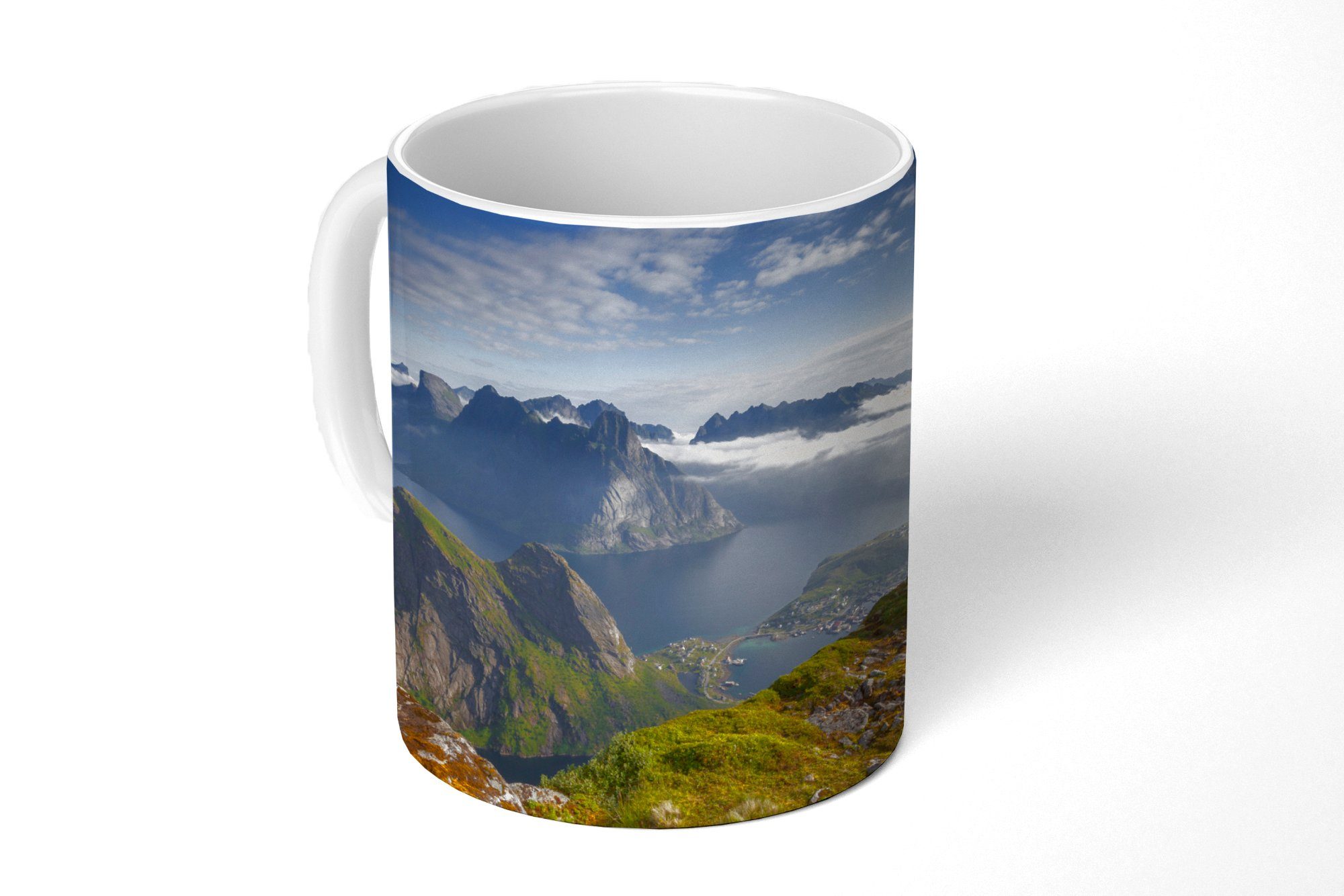 Norwegen, Teetasse, Geschenk in Kaffeetassen, Tasse MuchoWow Becher, Keramik, Sonnenaufgang Teetasse,