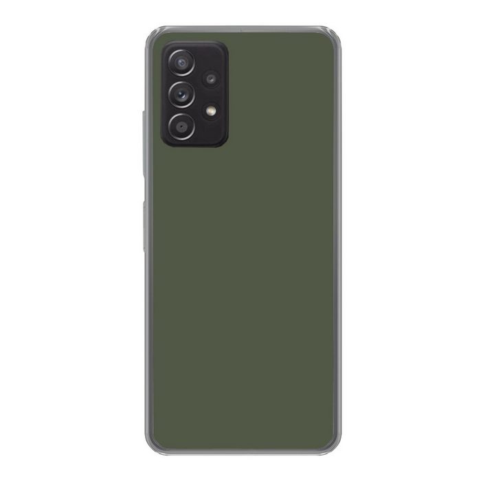 MuchoWow Handyhülle Grün - Olive - Farbe - Grün - Fest - Olivgrün Handyhülle Telefonhülle Samsung Galaxy A73