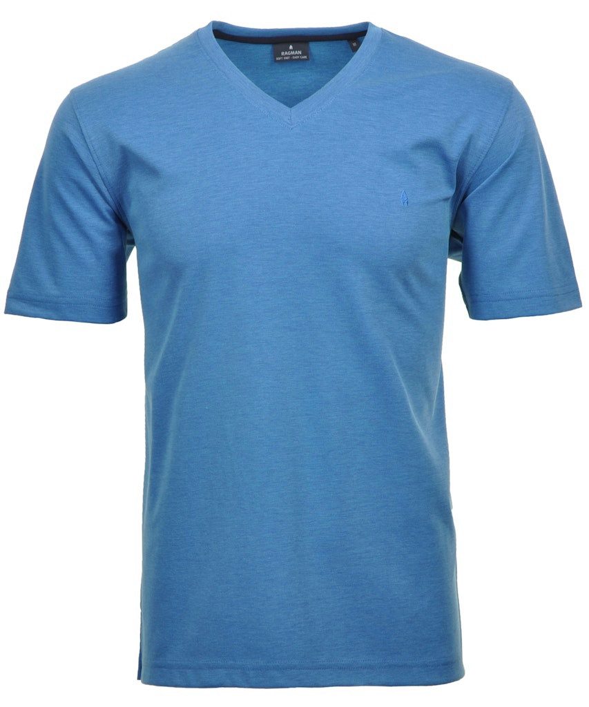 RAGMAN T-Shirt Ragman / He.T-Shirt / V-neck T-shirt soft knit