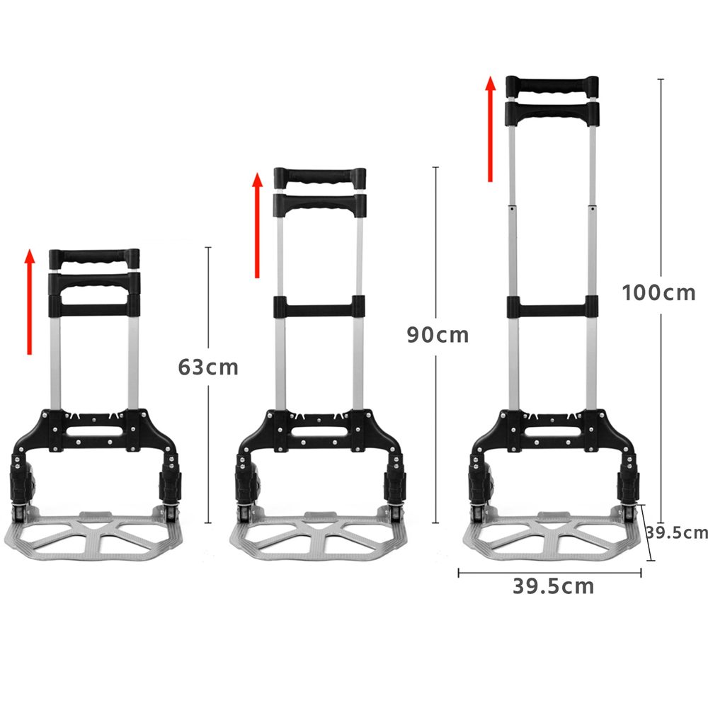 Yaheetech Folding Sack Truck Shopping Trolley, Aluminum Hand Truck Transport Cart up to 80 kg Aluminum Cart