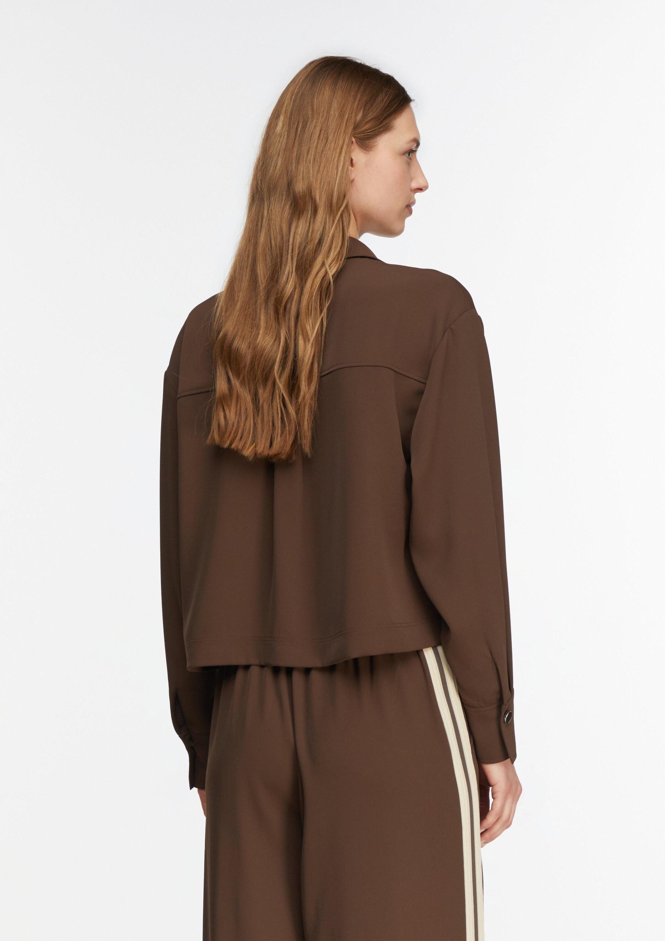 comma Langarmbluse Bluse Verkürzte Bluse mit Brusttaschen