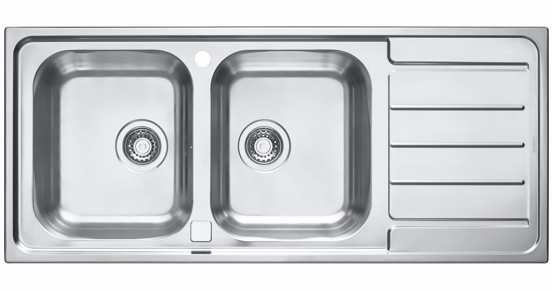 Alveus Küchenspüle Küchenspüle 116x50cm Edelstahl Einbauspüle Line maxim 100 Schrank 80cm, Rechteckig, 50/116 cm, (1 St)