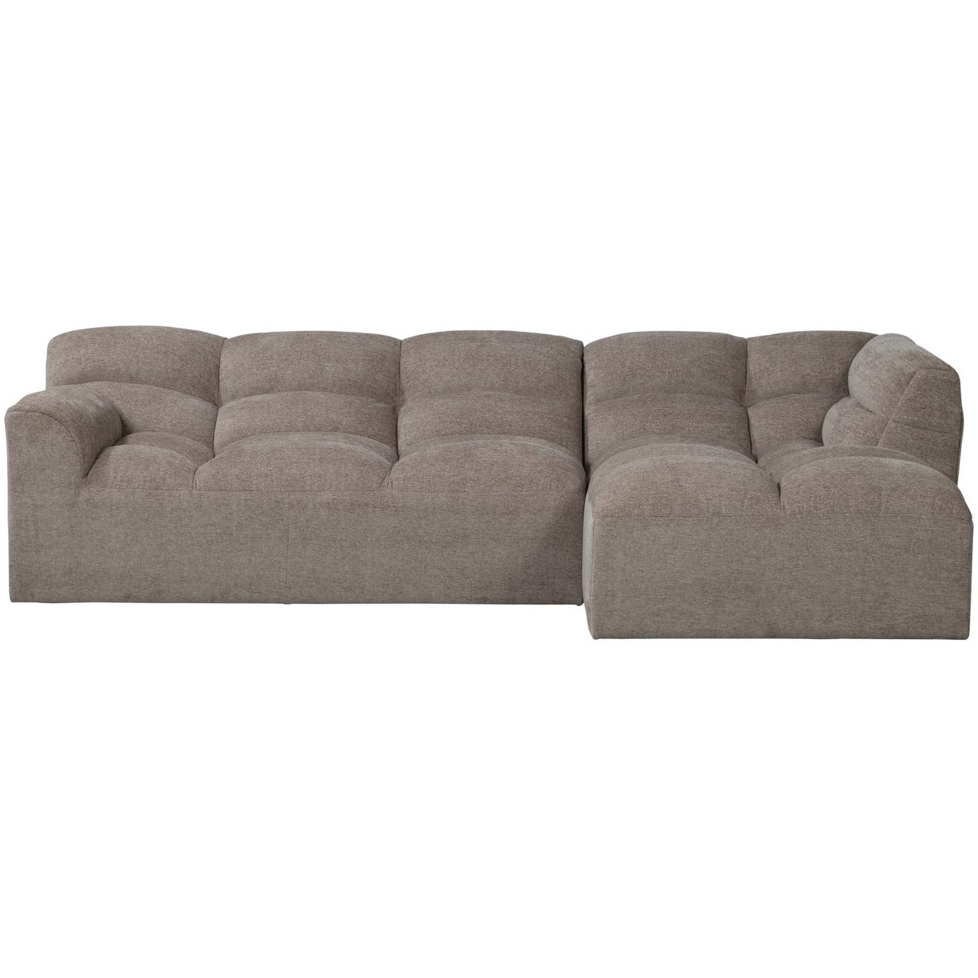 WOOOD Ecksofa Tibas Rechts - Webstoff, Sand, elegantes, abgerundetes Design mit hohem Sitzkomfort