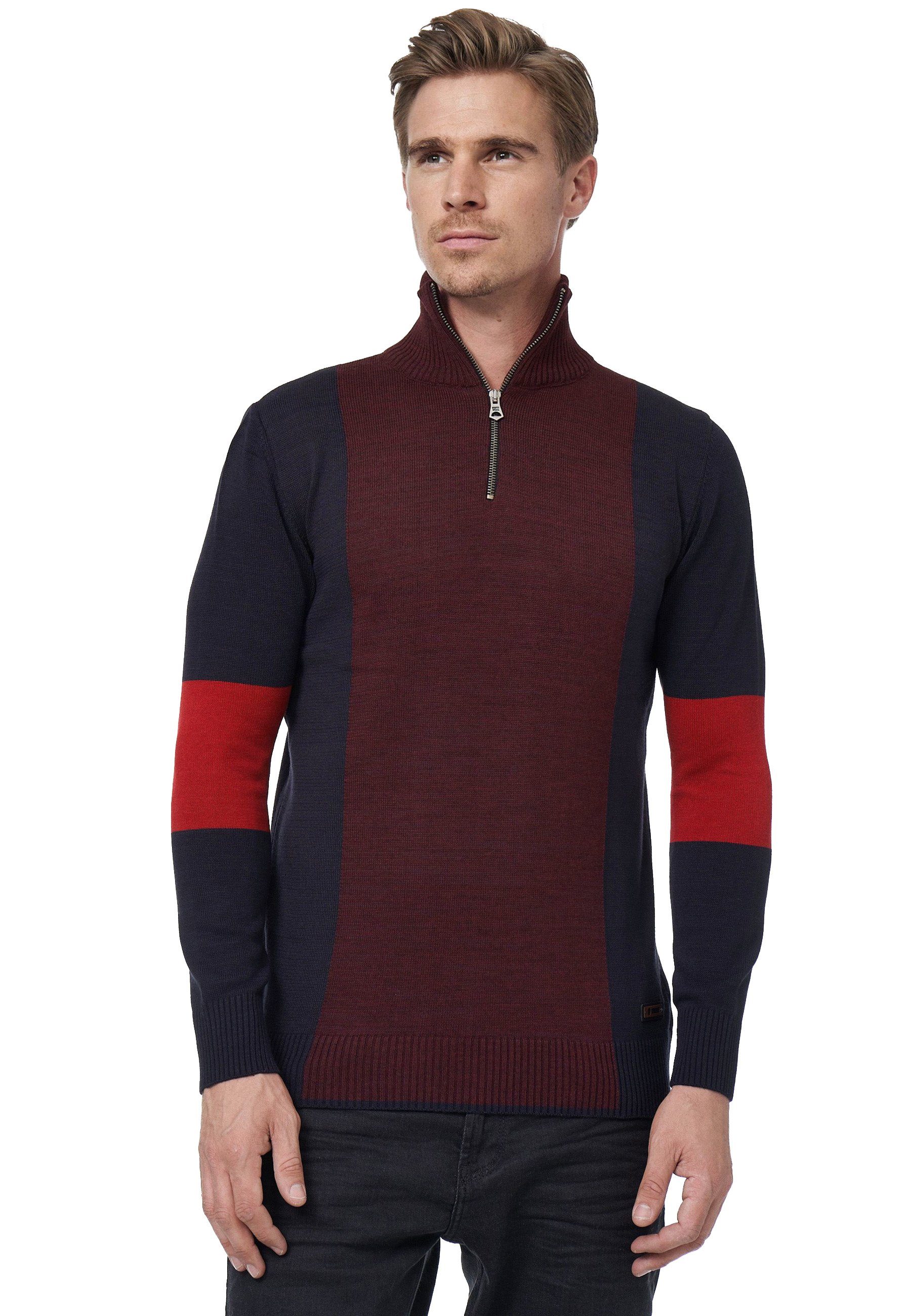 Rusty Neal Strickpullover mit bequemen Half-Zip