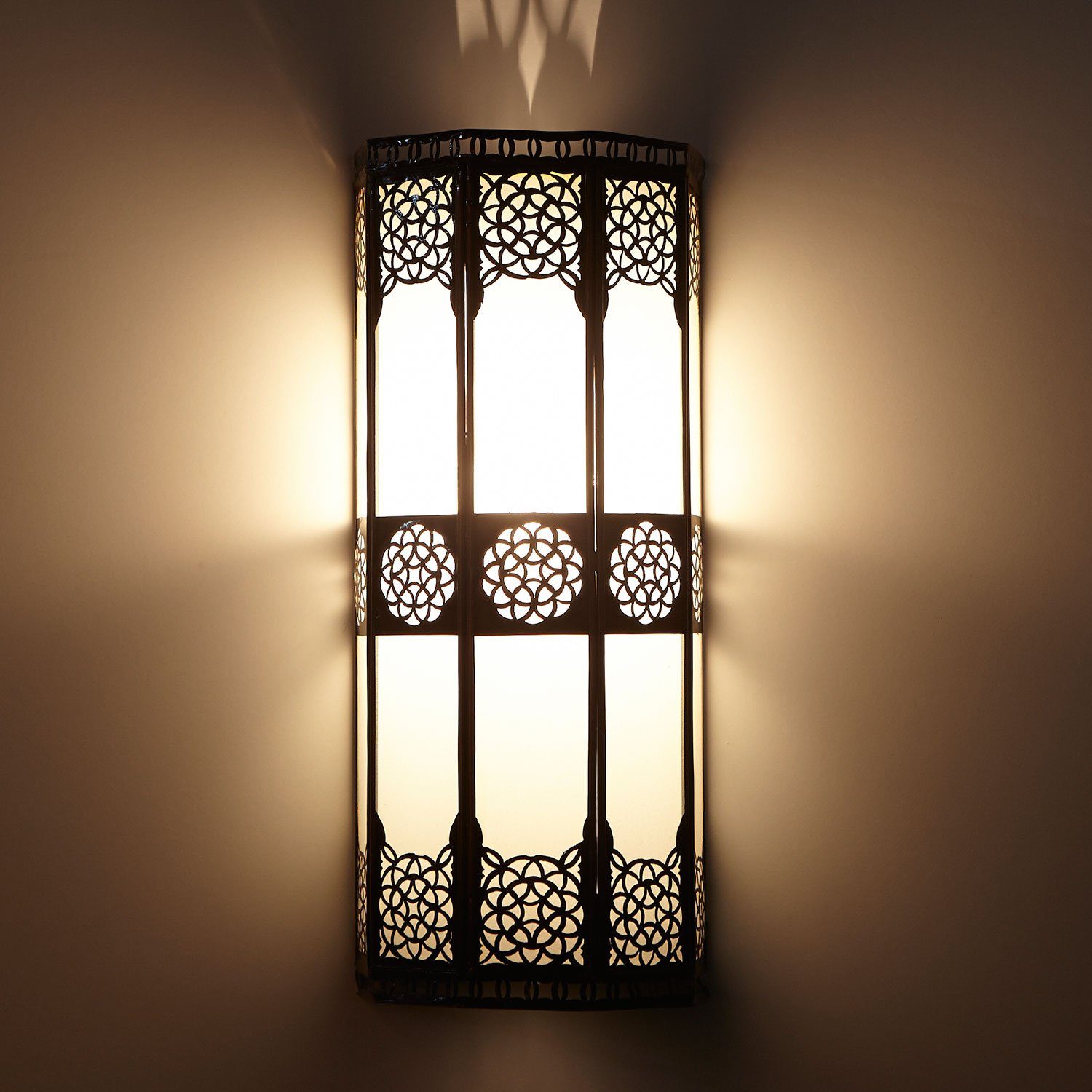 Casa Moro Wandleuchte Orientalische Wandlampe marokkanische Wandleuchte Resmi H 44, ohne Leuchtmittel, Schöne Dekoration für Wand & Flur, Kunsthandwerk aus Marrakesch, L1421