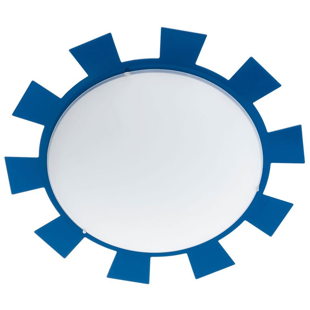 EGLO Deckenleuchte, Leuchtmittel nicht inklusive, Kinderleuchte Deckenleuchte Wandlampe Kinderzimmer Stahl blau weiß E27