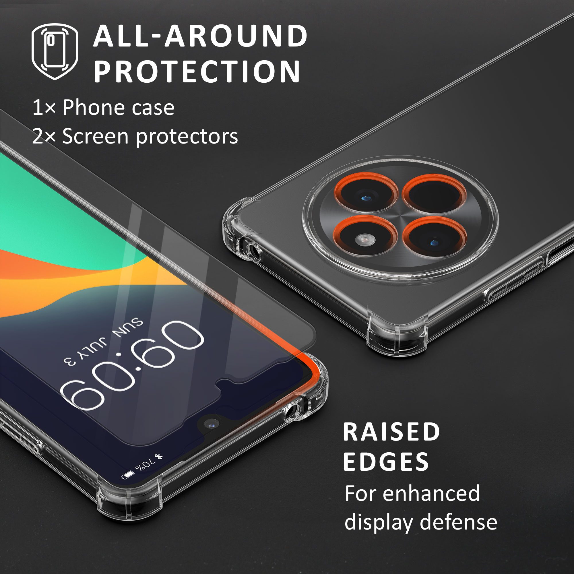 kalibri Handyhülle Hülle für Xiaomi Redmi 14C / Poco C75 Case, Handyhülle mit 2x Glas Schutz Folie - Cover Handyhülle