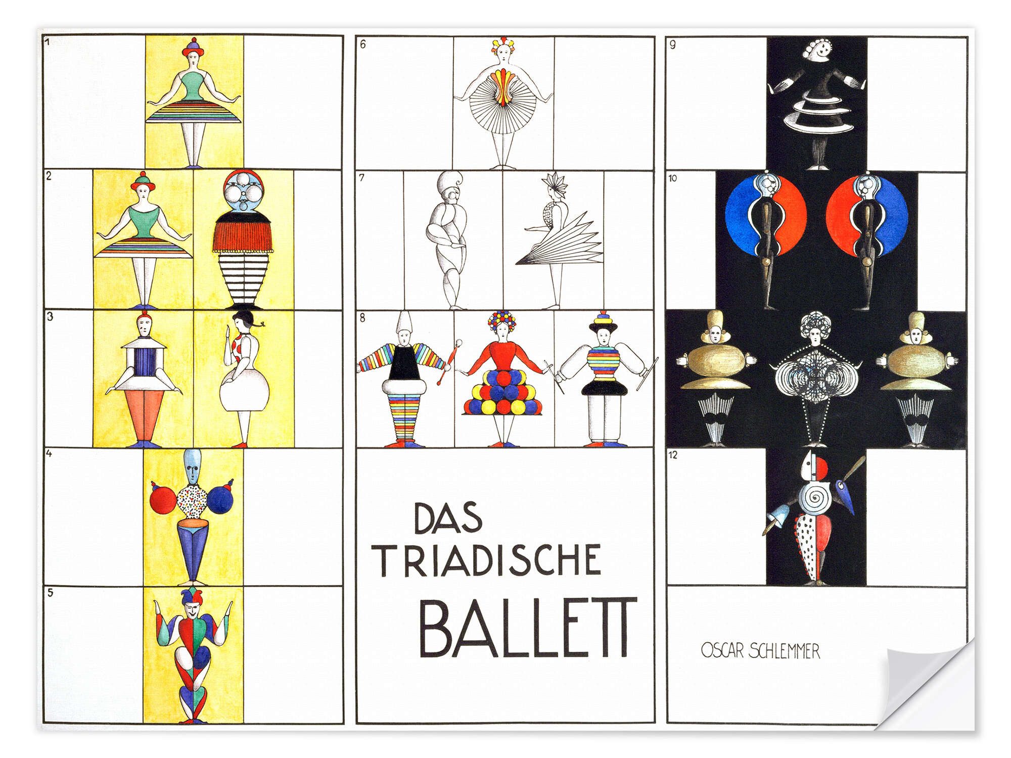 Posterlounge Wandfolie Oskar Schlemmer, Das triadische Ballett, Malerei