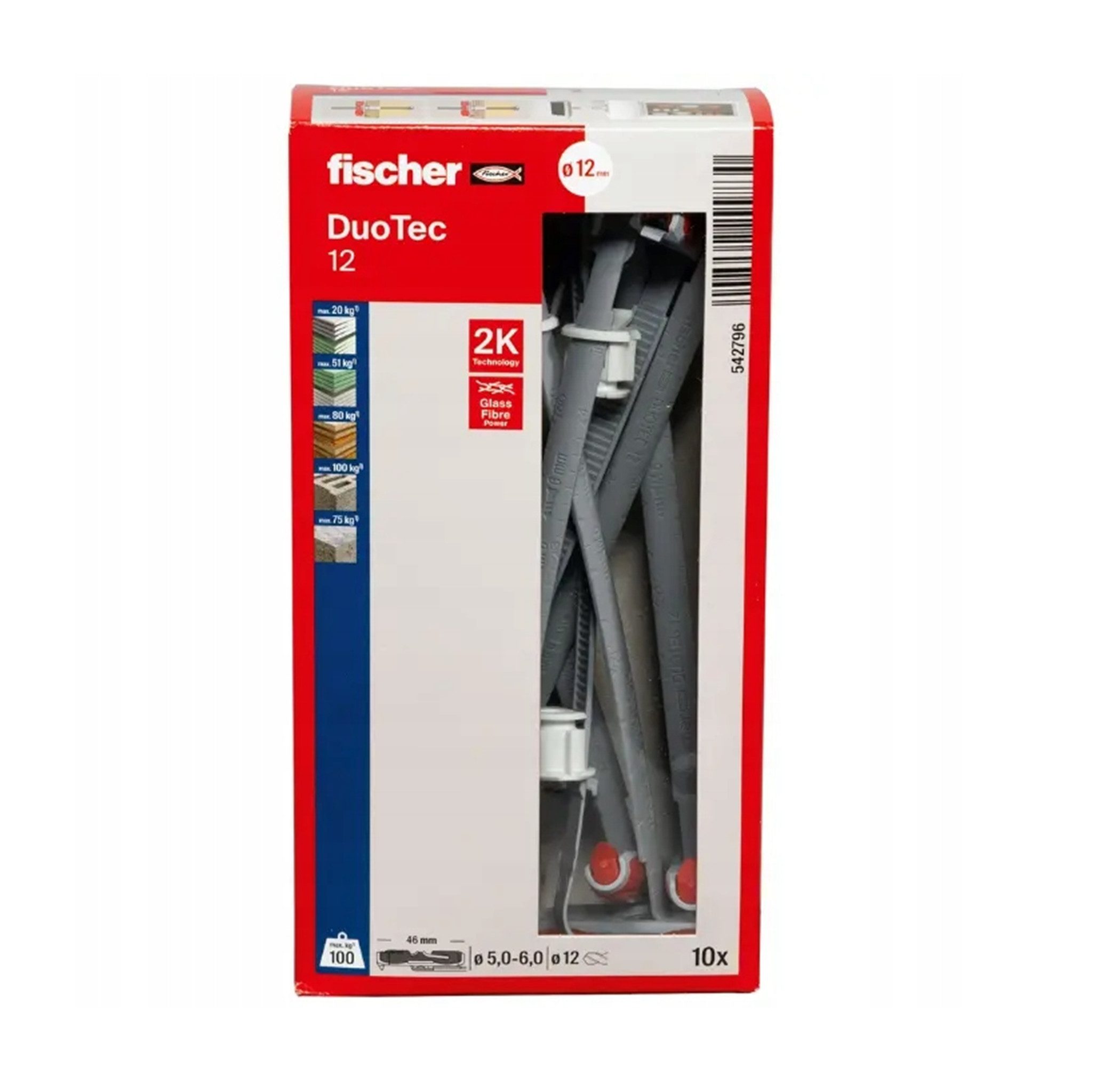 fischer Schrauben- und Dübel-Set DUOTEC Nylon-Kippdübel für Platten mit oder ohne Schraube, (10 St)