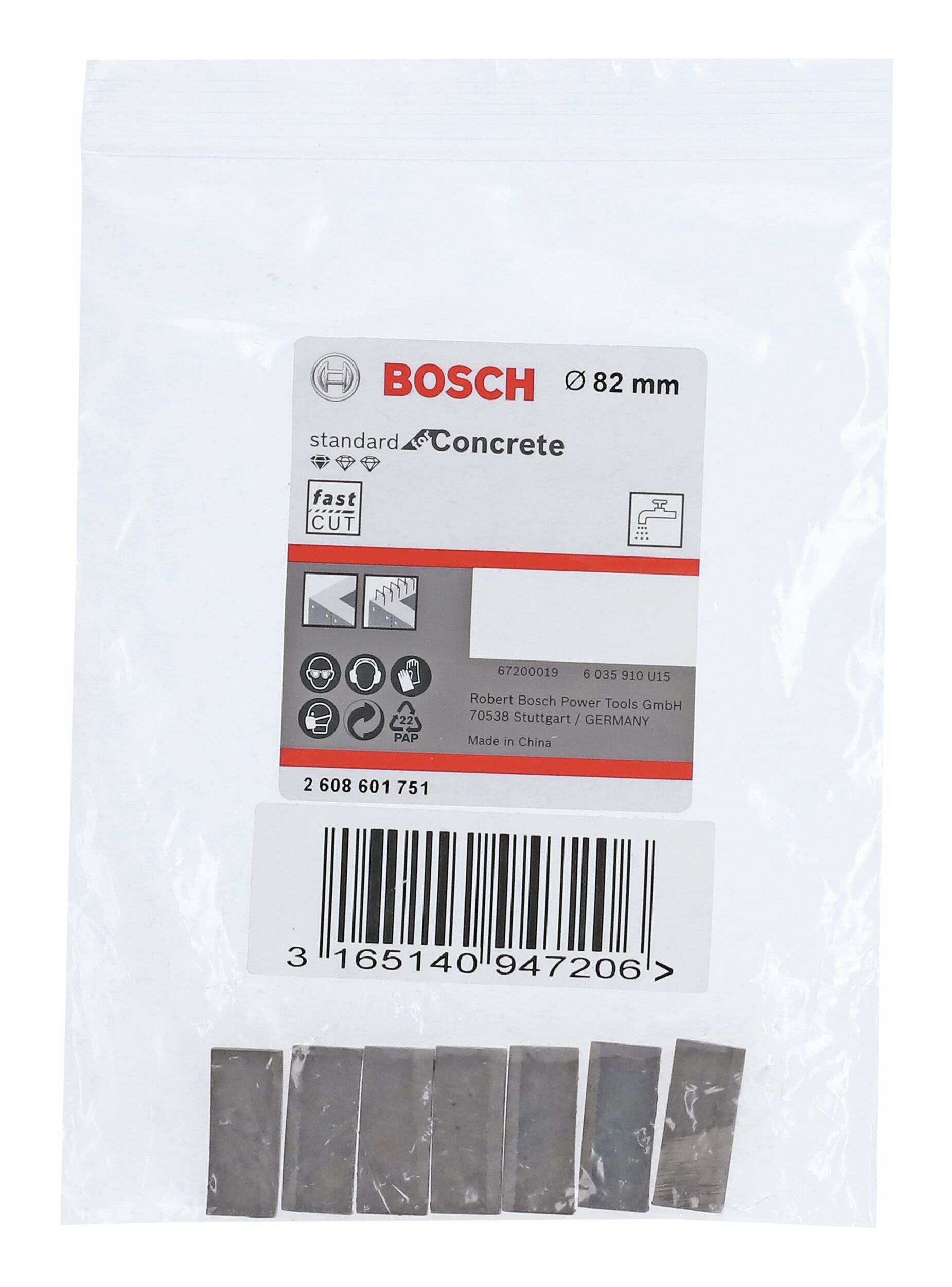 Concrete Bohrkrone, 7 Segmente für Standard for Segmente Diamantbohrkrone 10 mm BOSCH -