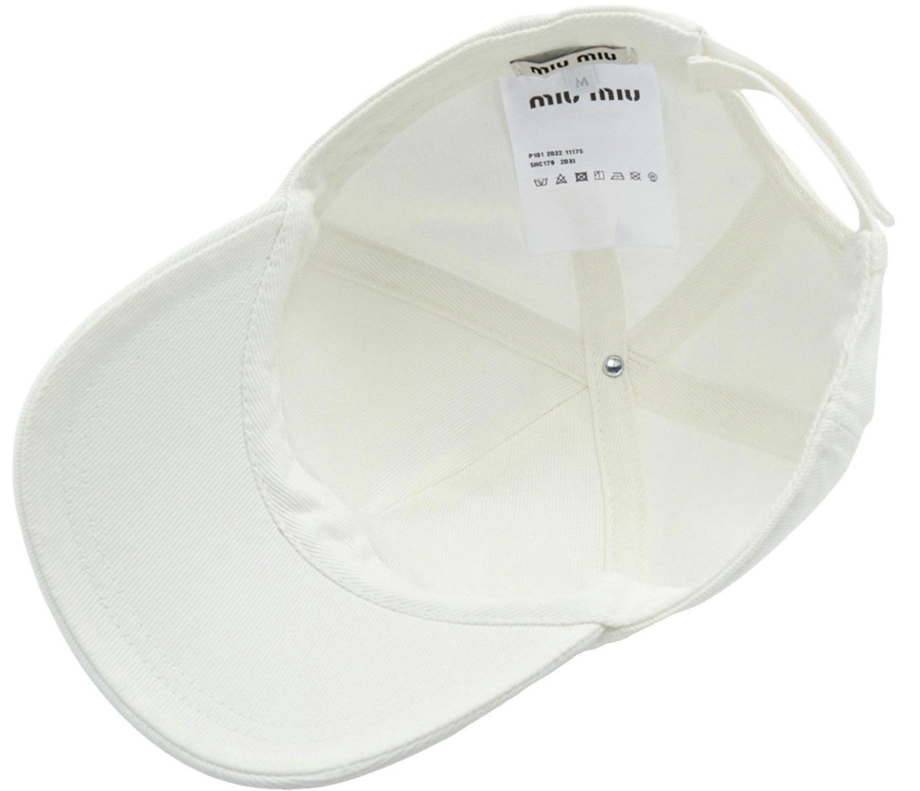 Miu Miu Baseball Cap Basebalkappe Kappe Mütze Logo Cap Logostickerei auf der Vorderseite - Hergestellt in Italien