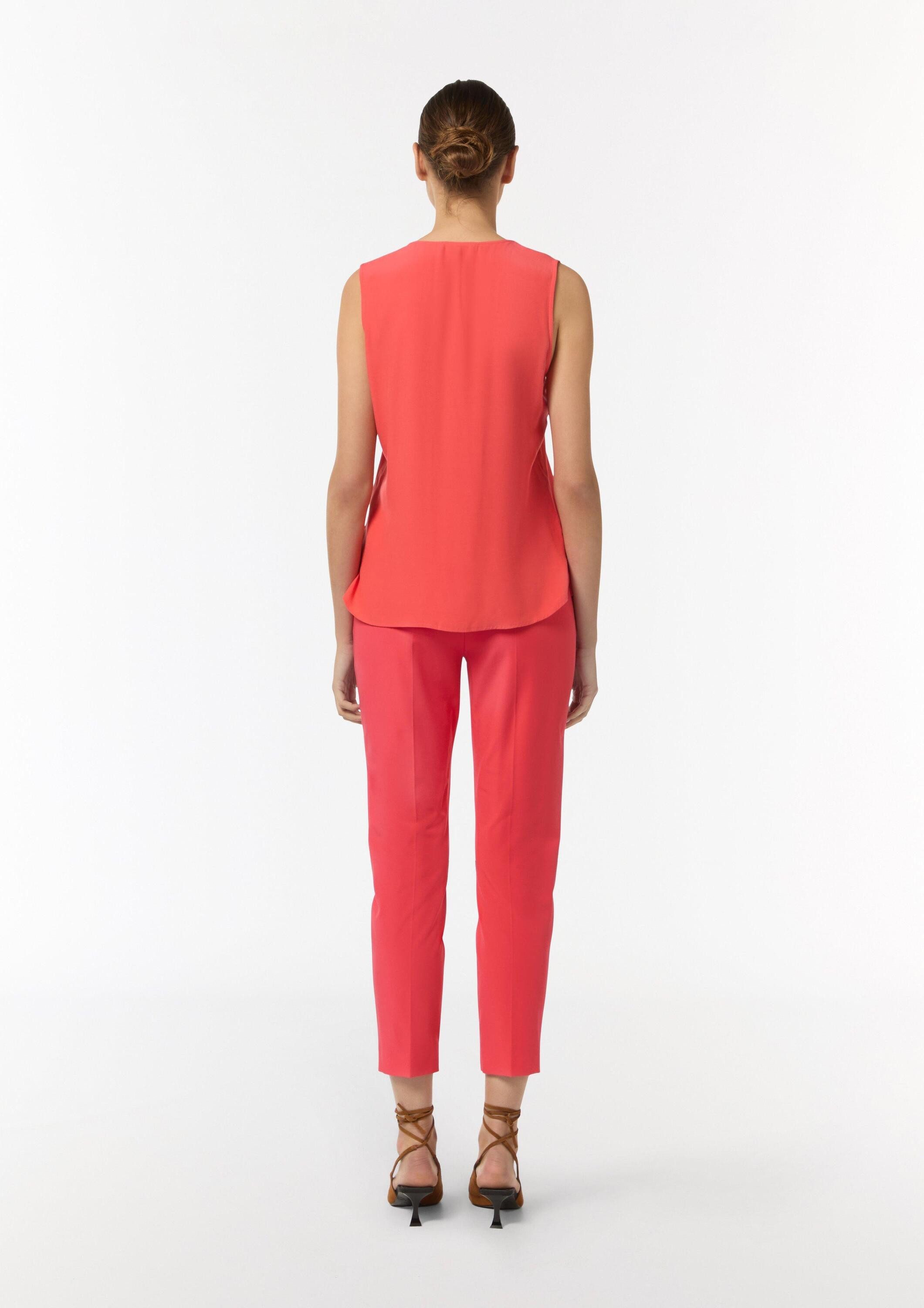 comma Blusentop Bluse V-Neck-Top aus Crêpe