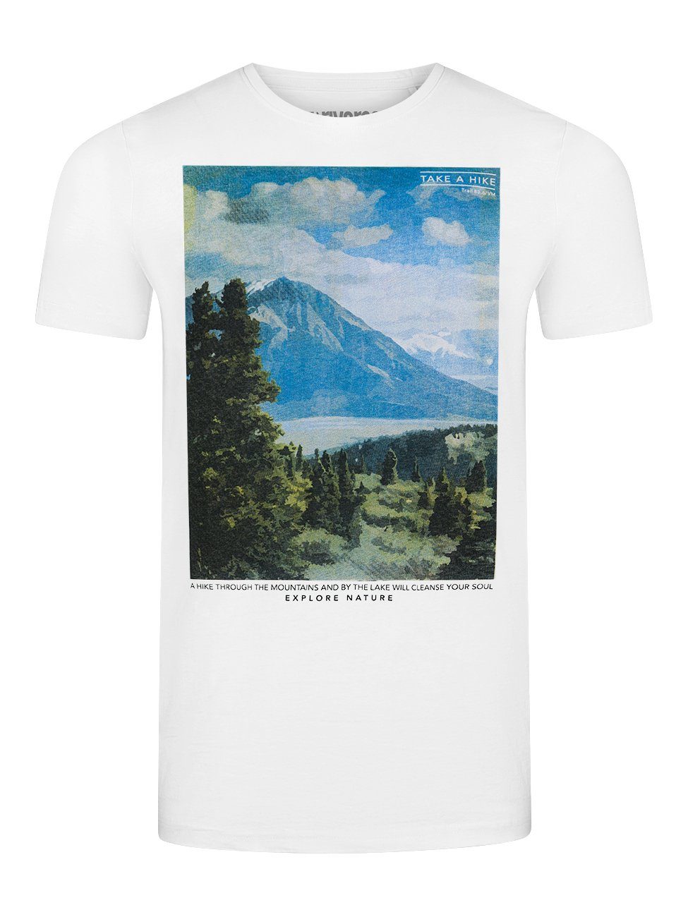 riverso T-Shirt Shirt Baumwolle RIVLukas 100% aus Kurzarm Herren Regular Fit (CJD) Rundhalsausschnitt White Tee Fotoprintshirt (1-tlg) mit