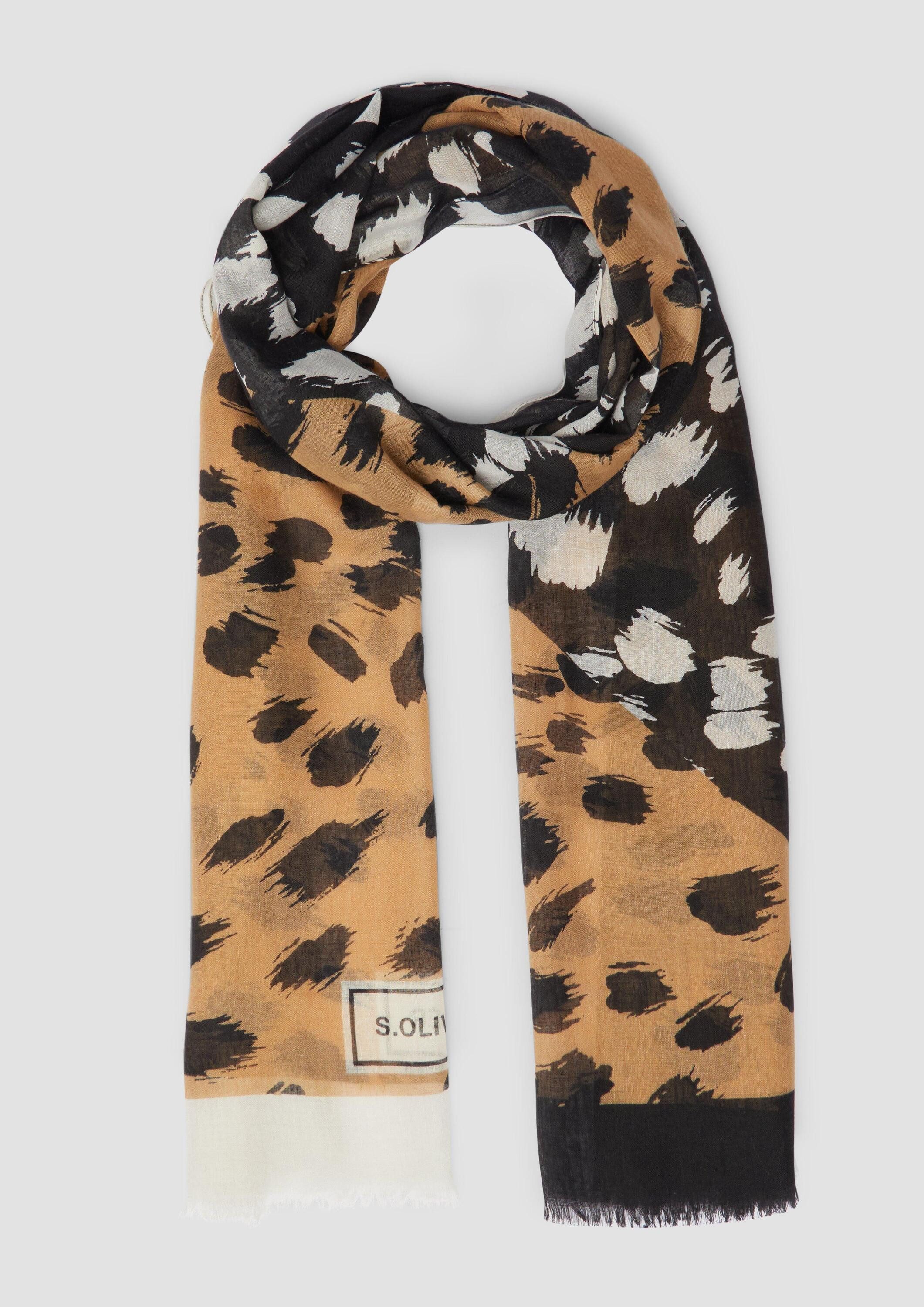 s.Oliver Schal Tuch, Schal mit abstraktem Leo-Muster günstig online kaufen