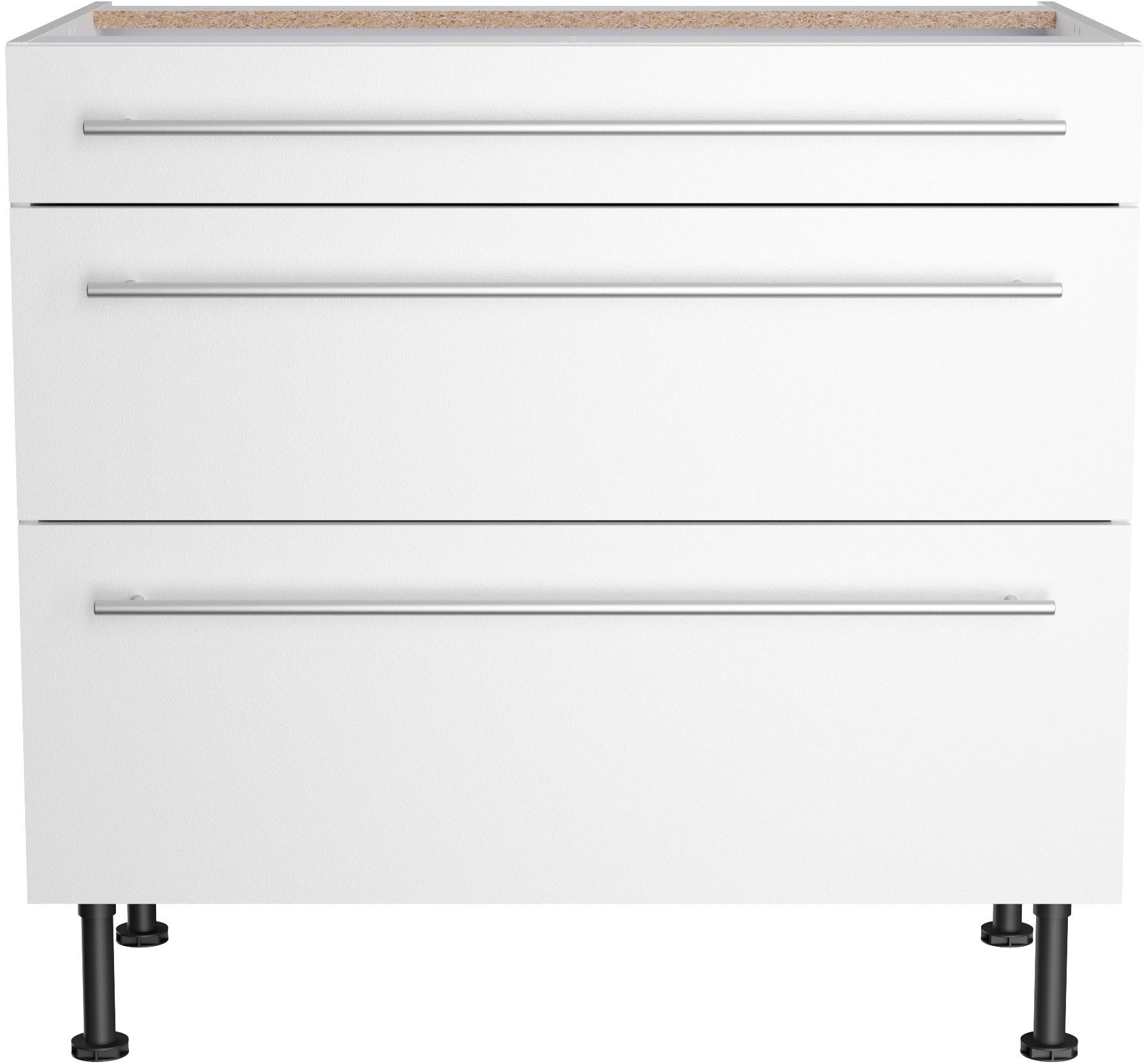 KOCHSTATION Unterschrank KS-Bern2 Breite 90 cm, 1 Schubkasten, 2 Auszüge