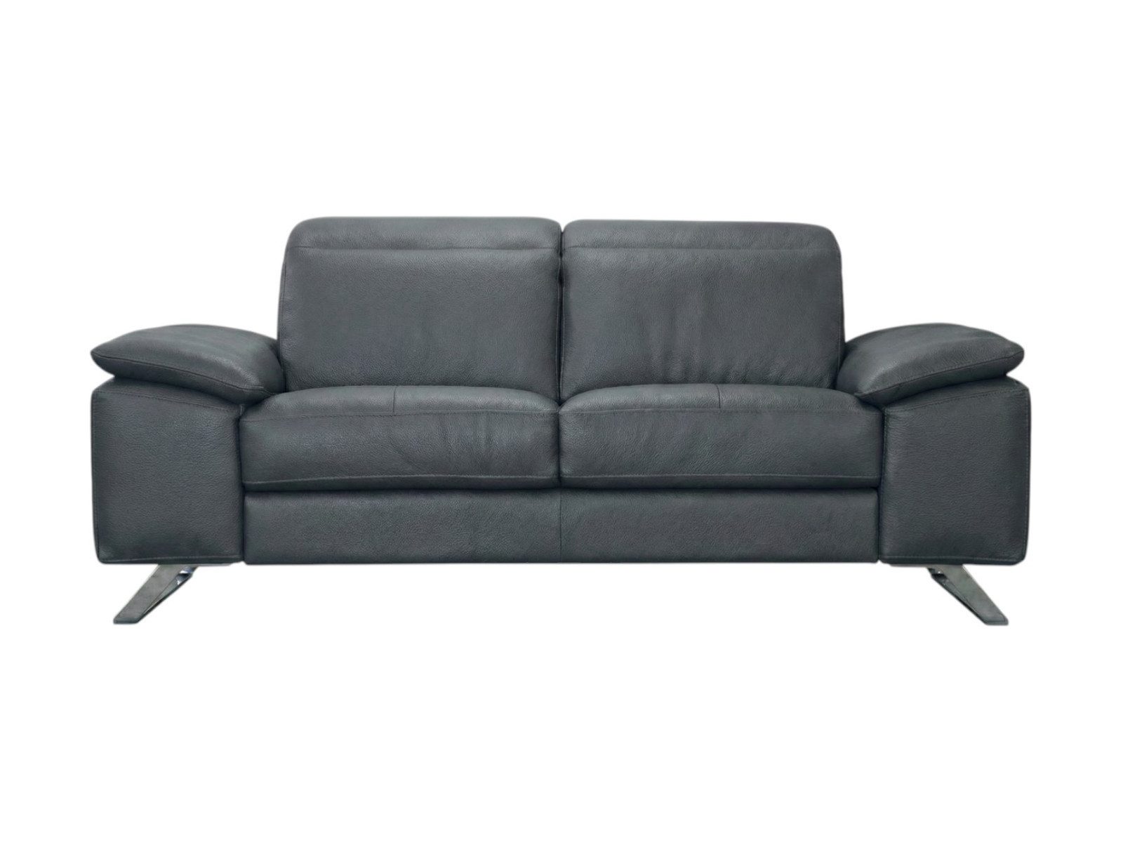 Villa Möbel Sofa Genius, 3-Sitzer 1 Teile, Echtleder-Sofa mit Kopfteilverstellung fürs Wohnzimmer