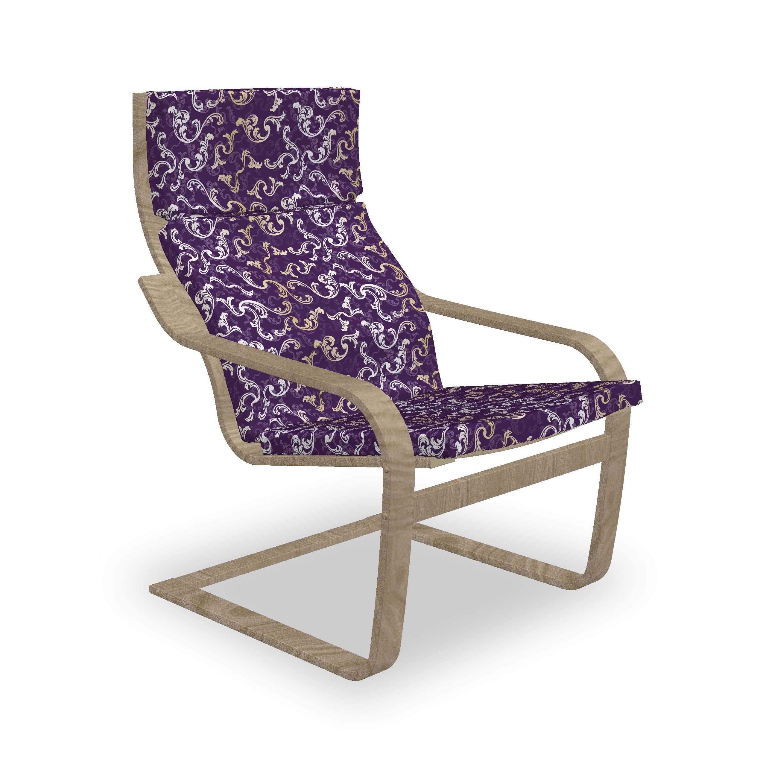Abakuhaus Stuhlkissen Sitzkissen mit Stuhlkissen mit Hakenschlaufe und Reißverschluss, Barock- Lavish Curls auf purpurrotem Ton