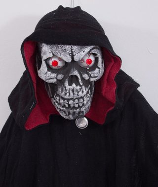 Das Kostümland Dekofigur Halloween Standfigur Vampir Geist mit Totenkopf Animiert - 155 cm - Skelett Horror Puppe Party Dekoration