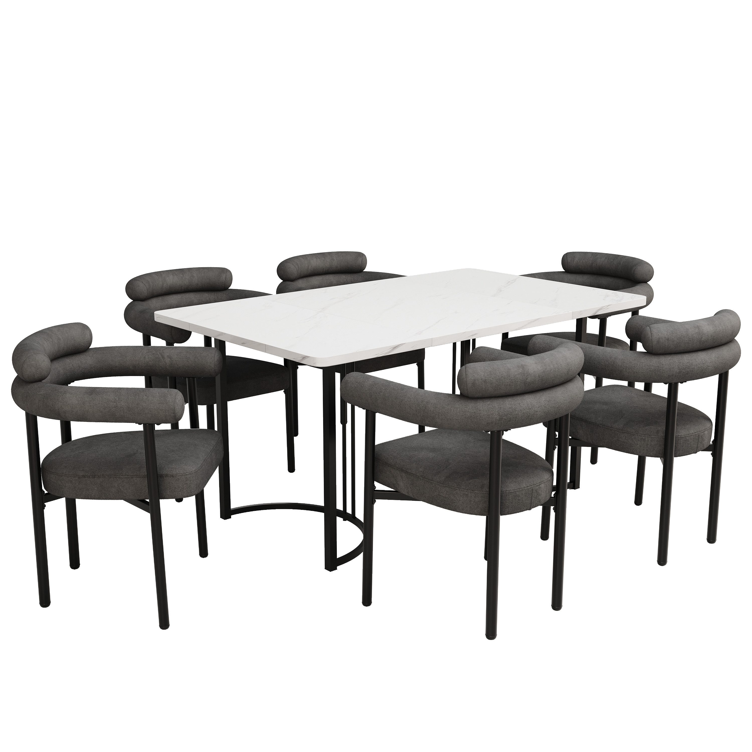 OKWISH Essgruppe Esstisch mit 6 Stühlen, günstig online kaufen