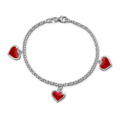 SilberDream Silberarmband SilberDream Armband rot Schmuck für Kinder (Armband), Kinder Armband (Herzchen) ca. 16,5cm, 925 Sterling Silber, Farbe: rot