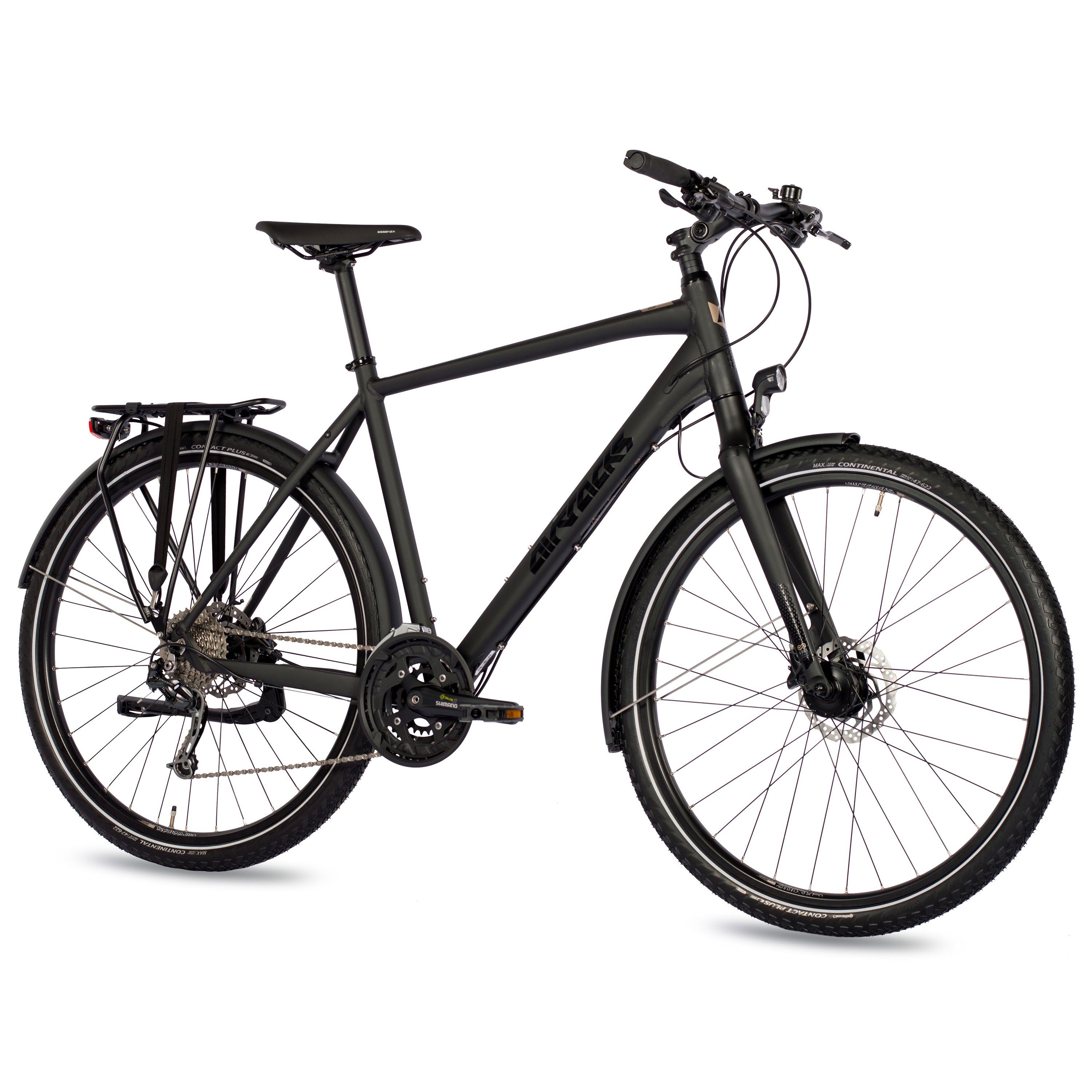 Airtracks Trekkingrad 28 Zoll Herren XXL Fahrrad Trekking Fahrrad TR.2880 Trekkingbike, 27 Gang, Kettenschaltung, (Shimano DEORE RD-M592 SGS), Schwarz Matt - Rahmenhöhen 55 cm & 60 cm » Modeljahr 2023 «