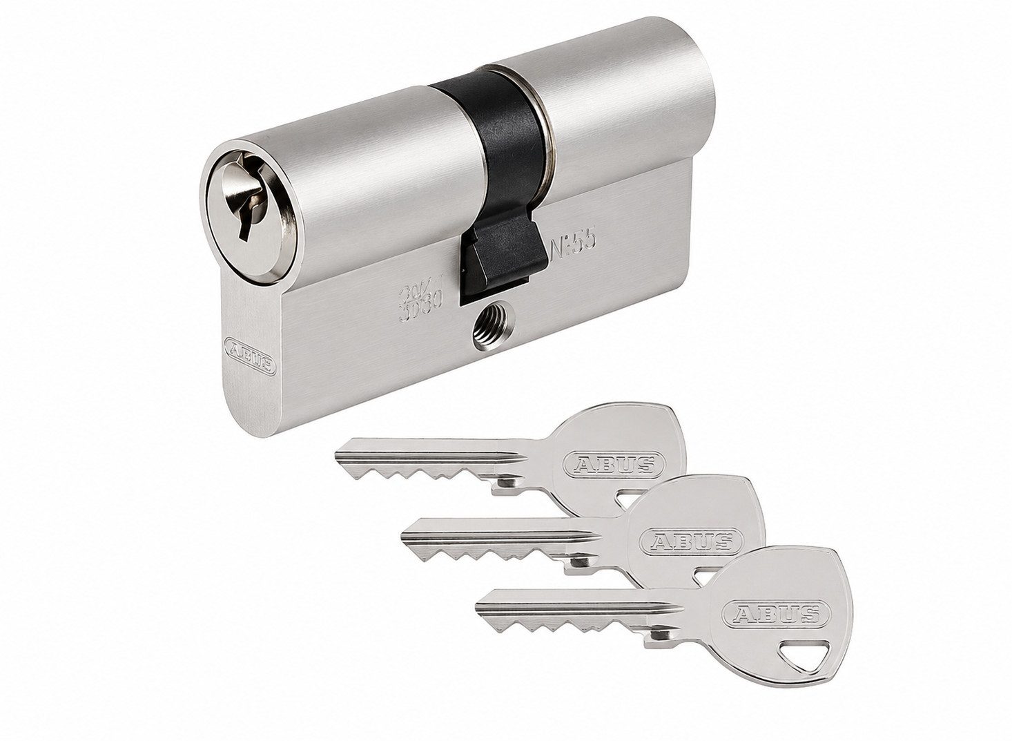 ABUS Profilzylinder Doppelzylinder TI14ST 30/30 – TITALIUM™ – Not- & Gefahrenfunktion, Profilzylinder – inkl. 3 Schlüssel