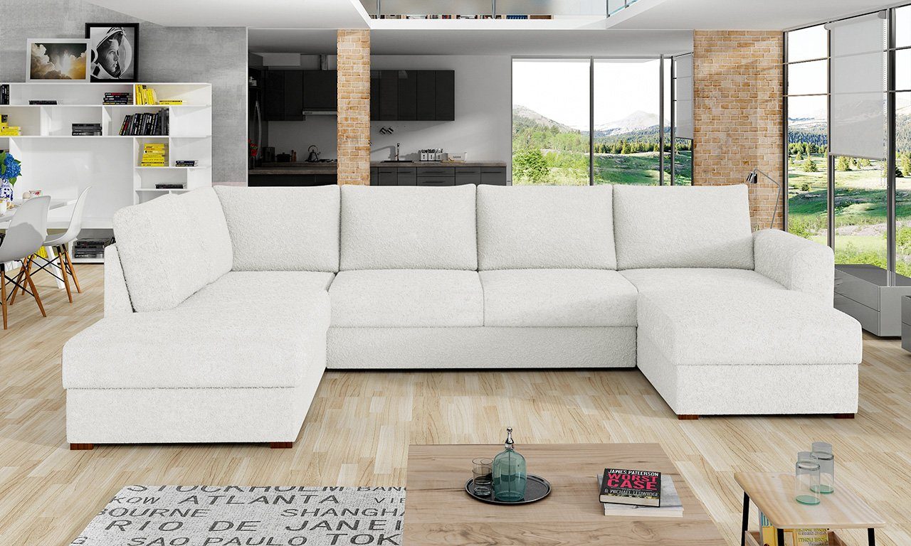 MIRJAN24 Wohnlandschaft Wilma Premium, mit mit Schlaffunktion, Bettkasten Set Ecksofa, 6 Kissen Reißverschluss im zwei und Couchgarnitur