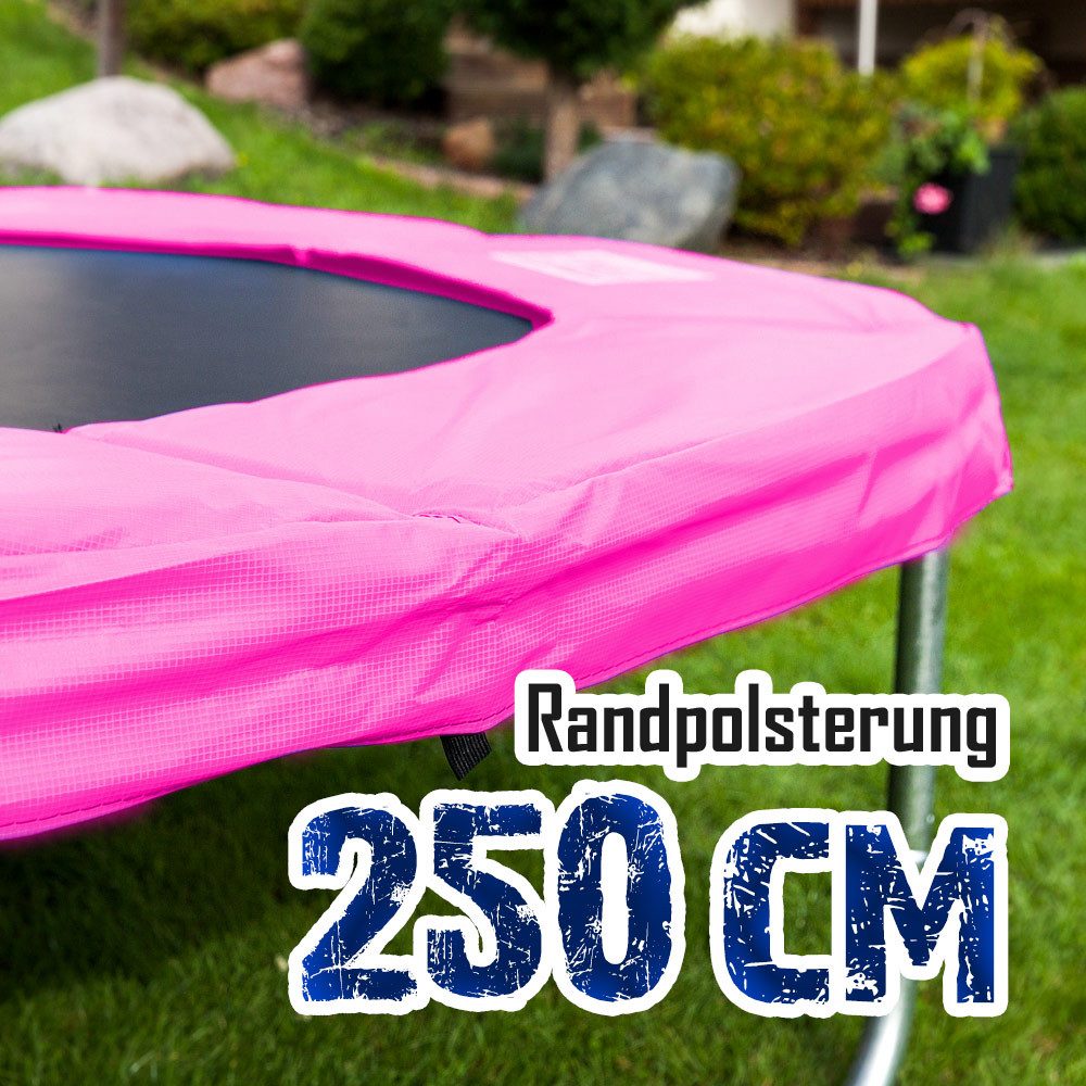 Trampolin-King Trampolin-Randabdeckung Randabdeckung für 250cm Trampolin, Pink (MS-16505), gepolstert, lichtbeständig