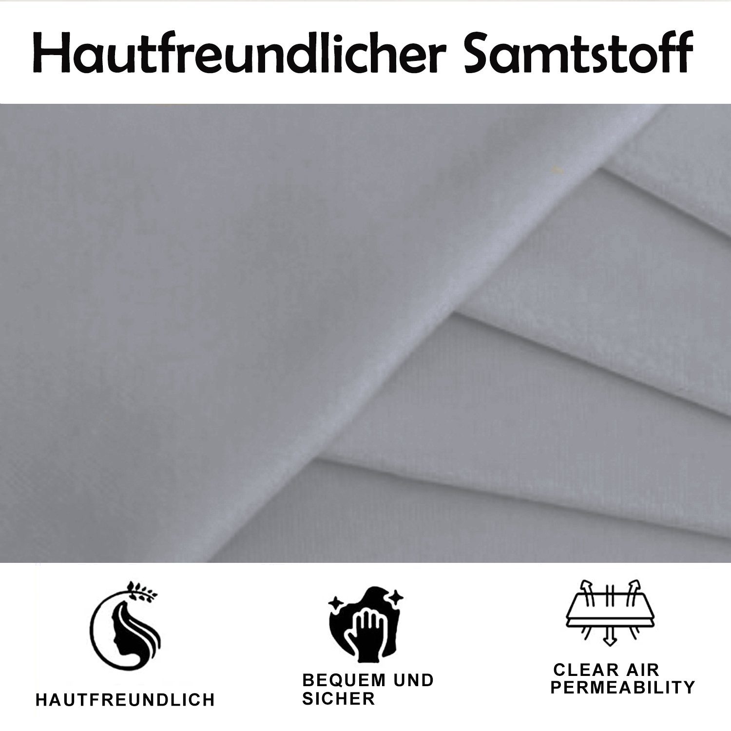 Polsterbett (Doppelbett), mit verstellbarem Kopfteil und LED Beleuchtung, Samt, 140x200cm