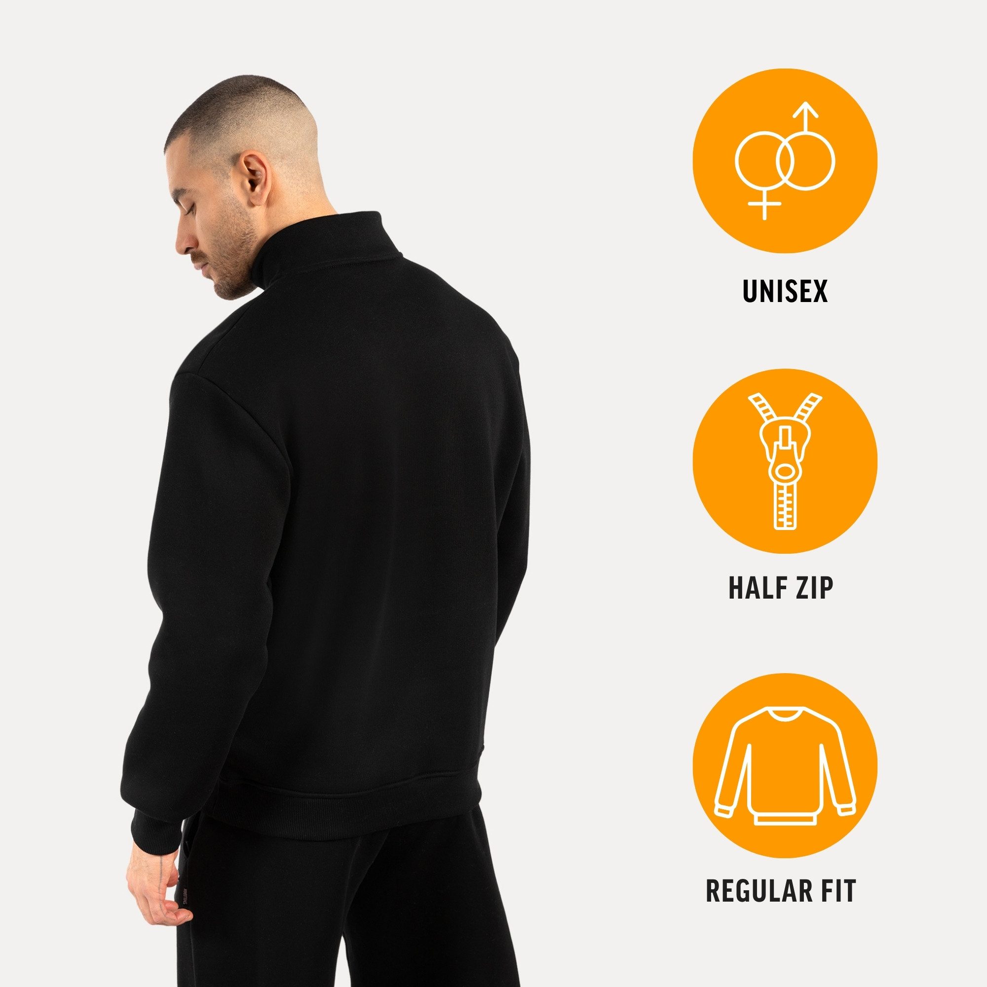 Smilodox Sweatshirt Unisex Jago, Half Zip Sweater, Regular Fit, Metalllabel günstig online kaufen