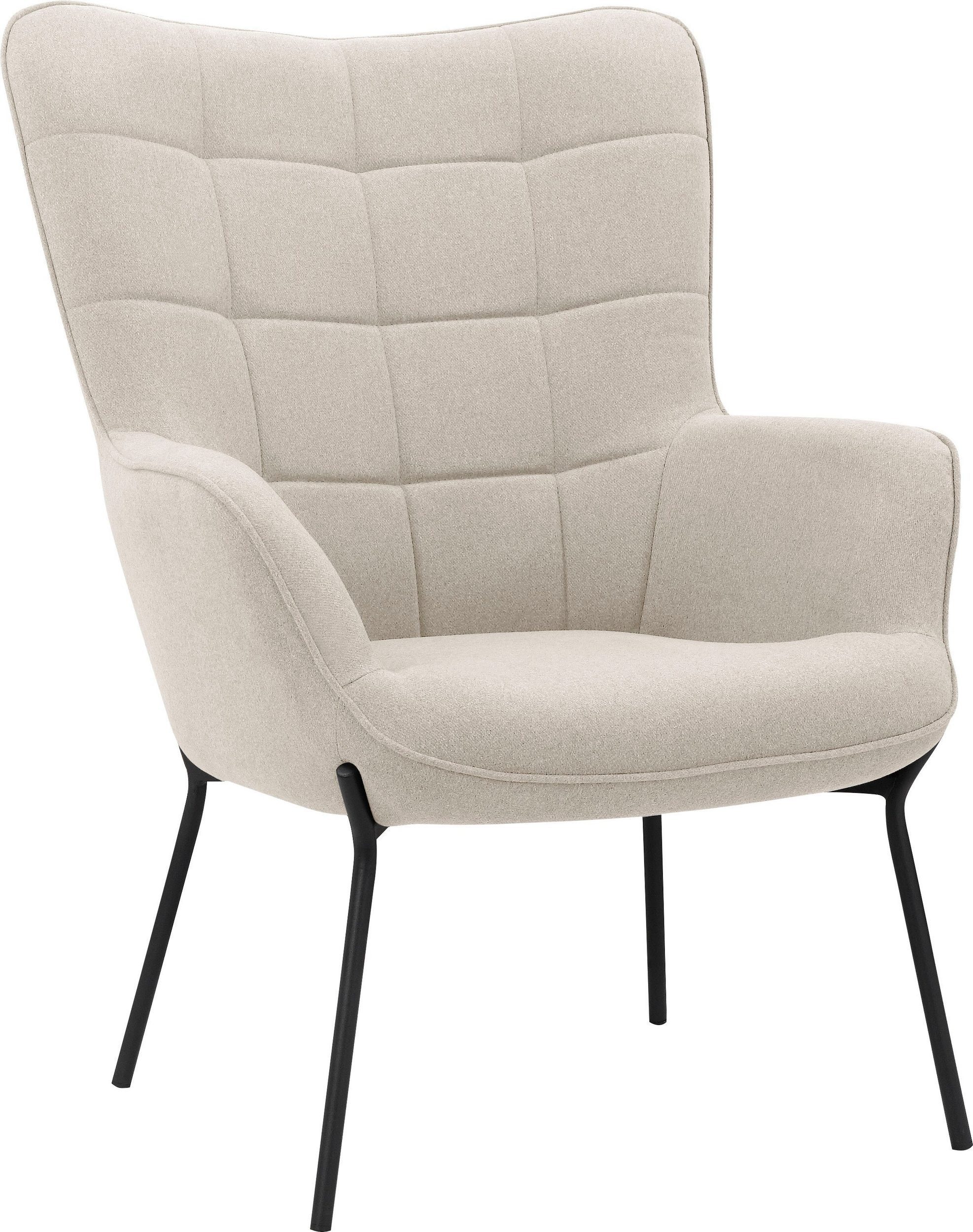 loft24 Loungesessel Bruce (1-St), Polstersessel, Sessel, Armlehnsessel, Metallgestell, Sitzhöhe 44 cm