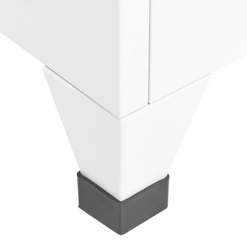 möbelando Spind 3017472 (LxBxH: 45x90x180 cm) aus Stahl in Weiß mit 9 Fächern