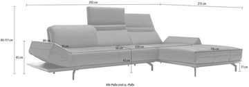 hülsta sofa Ecksofa hs.420, in 2 Qualitäten, Holzrahmen in Eiche Natur oder Nußbaum, Breite 293 cm