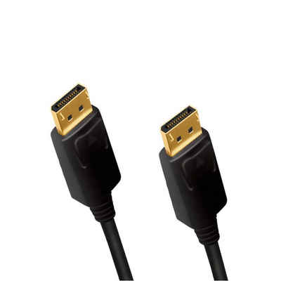 LogiLink CD0102 DisplayPort-Kabel Audio- & Video-Kabel, Stecker an Stecker, schwarz, 3 m lang, 4K / 60 Hz, CCS, 3840x2160 dpi