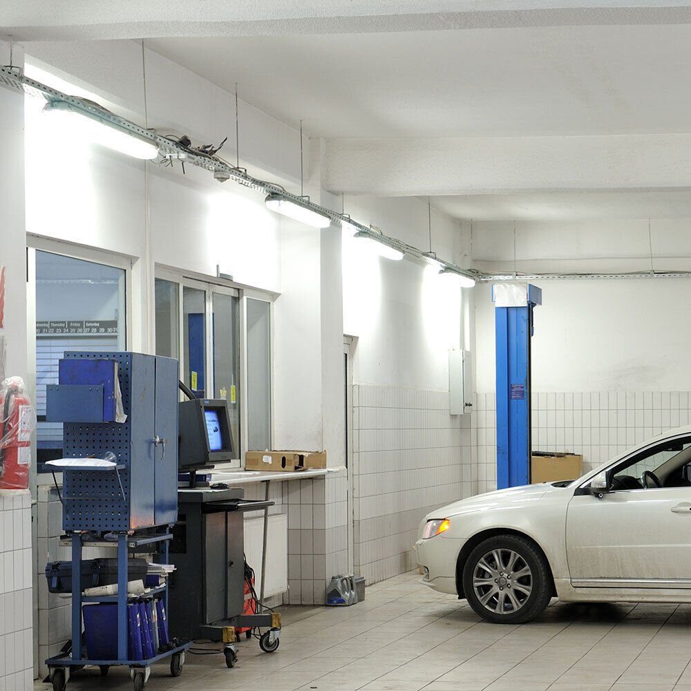 LED etc-shop Garage verbaut, Decken Industrie- fest Keller Werkstatt Neutralweiß, Lampe Wannen-Leuchte Deckenleuchte, 6x LED-Leuchtmittel