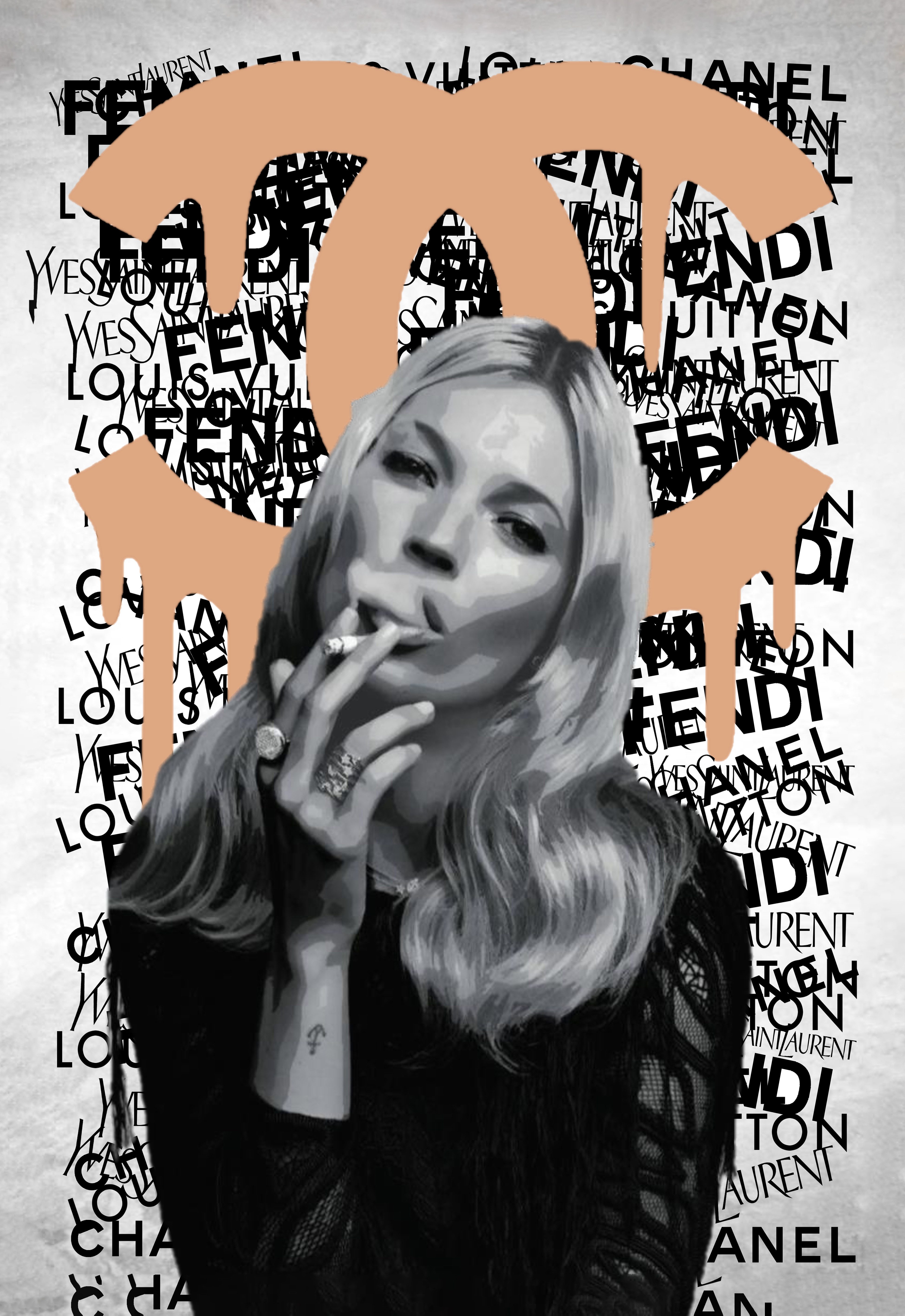 Affengeilebilder24 Poster Kunstdruck "BRAND by RS Artist" Chanel Kollektion, Kate Moss, Poster, Wandbild, Wandposter; Bild in verschiedenen Ausführungen