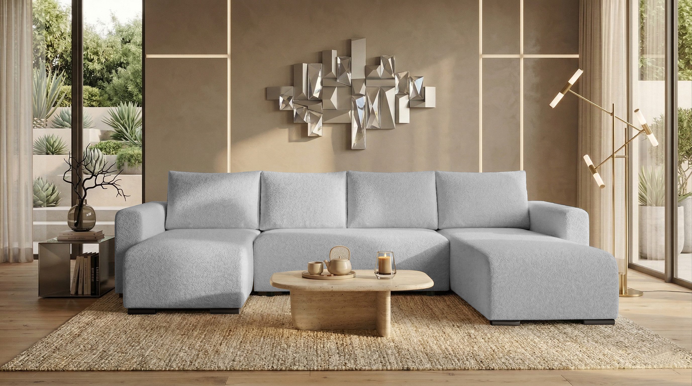 storez24 Ecksofa Tally U, mit Bettkasten und Schlaffunktion, U-Form, bequem