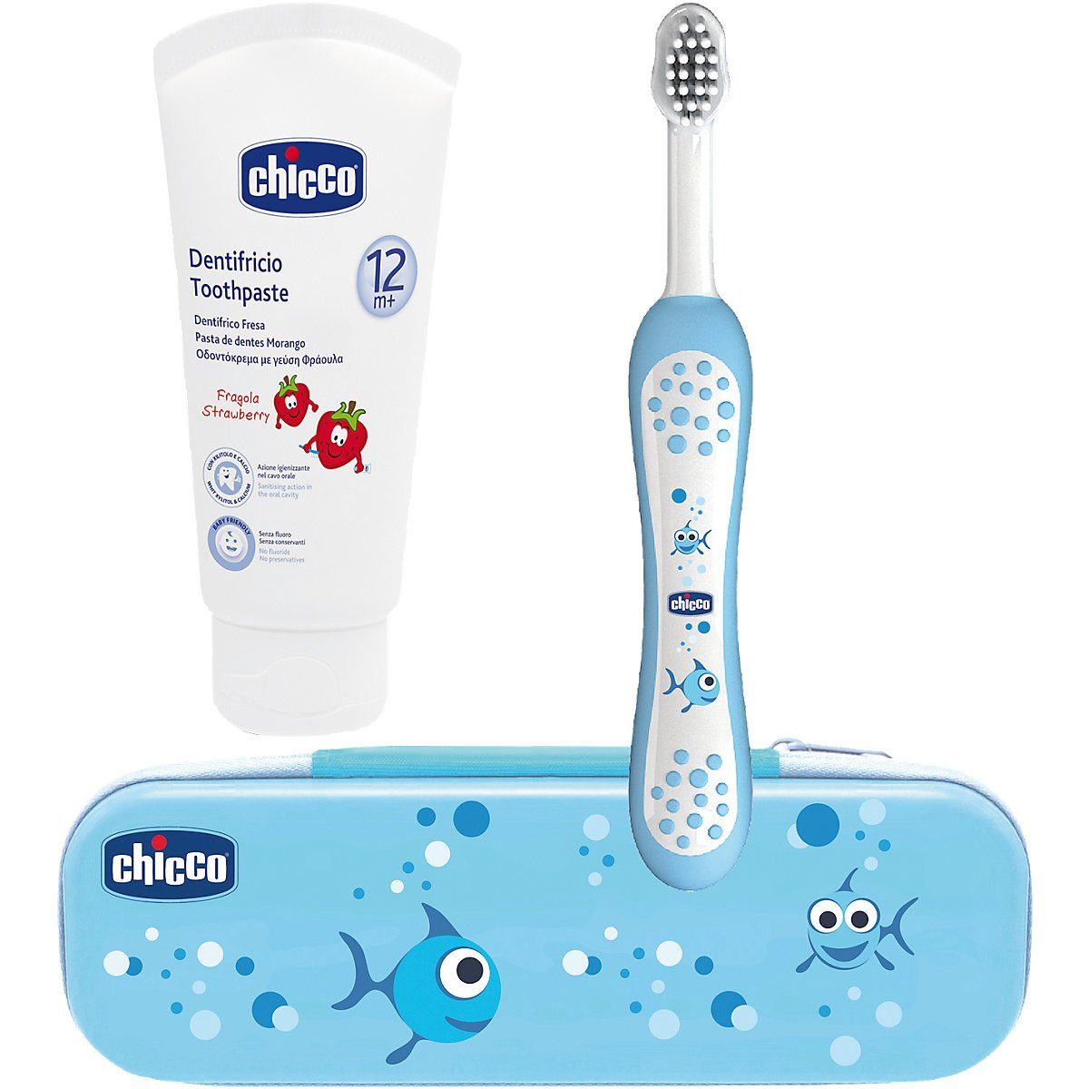Chicco Elektrische Zahnbürste Zahnpflege-Set, blau