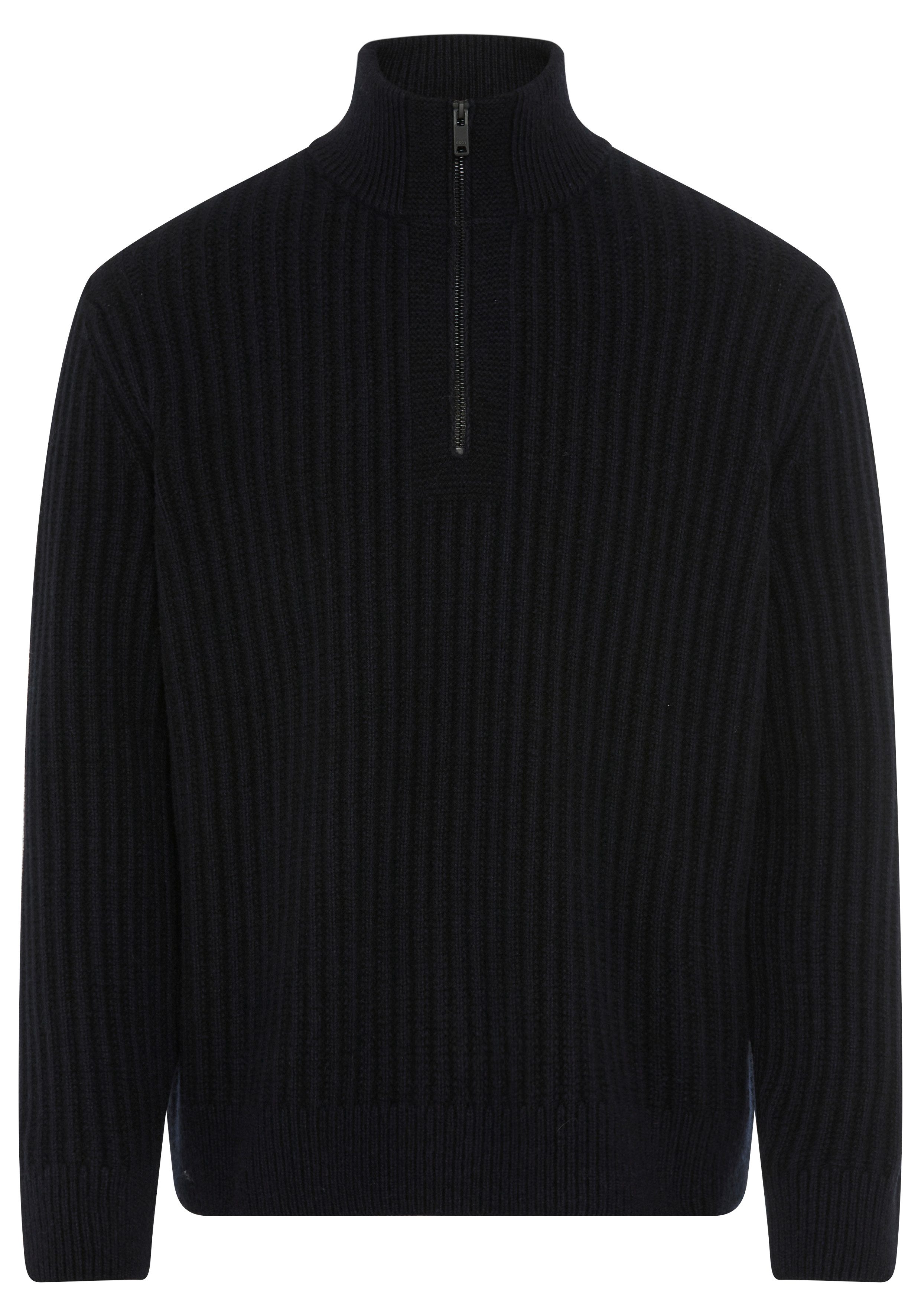 BOSS ORANGE Strickpullover Kwinter Troyer-Kragen, Rippstrick, relaxed fit günstig online kaufen