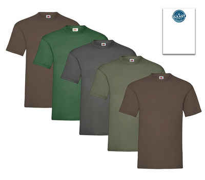 Fruit of the Loom T-Shirt 5er-Pack Heavy Cotton M L XL XXL 3XL Diverse Farbsets Nackenband