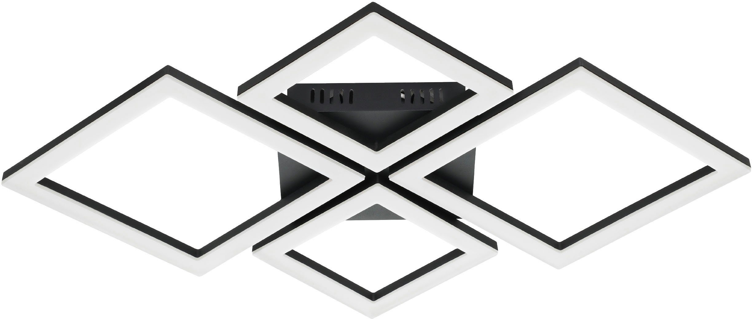 EGLO Deckenleuchte PARANDAY-Z Deckenlampe schwarz, Disco-Modus, ZigBee 3.0, Lampe, Bluetooth, CCT - über Fernbedienung, Dimmfunktion, Ein-/Ausschalter, Farbsteuerung, Farbwechsel, Memoryfunktion, Nachtlichtfunktion, Smart Home, Weckerfunktion, dimmbar über Fernbedienung, mehrere Helligkeitsstufen, LED fest integriert, warmweiß - kaltweiß, 47 x 43 cm, Timer, App und Sprachsteuerung Alexa, exkl. Fernbedienung